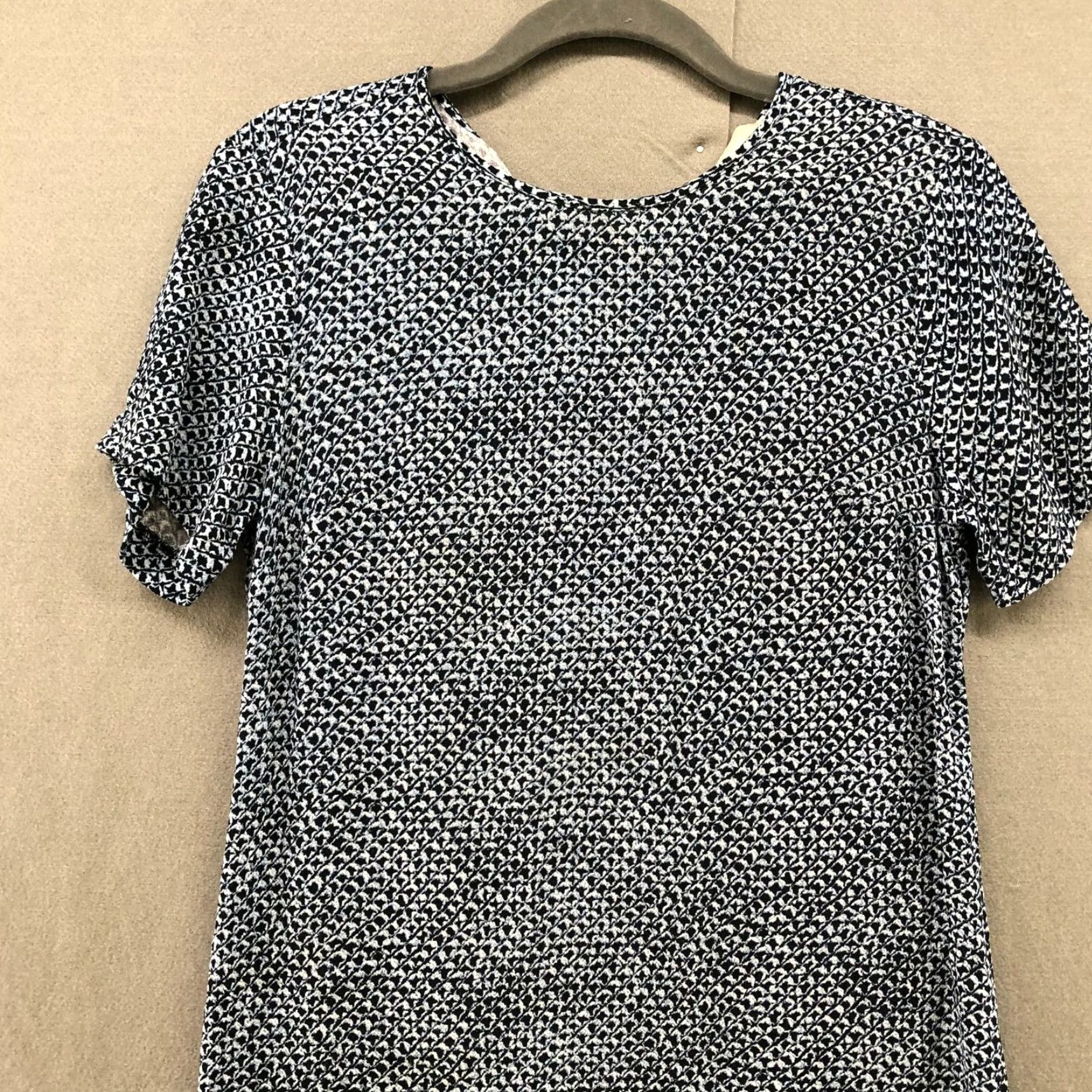 Michael Kors Michael Kors Blue Printed Crewneck Shift Dress Womens XS Knee Length Lightweight Size 26" / US 2 / IT 38 - 4 Thumbnail