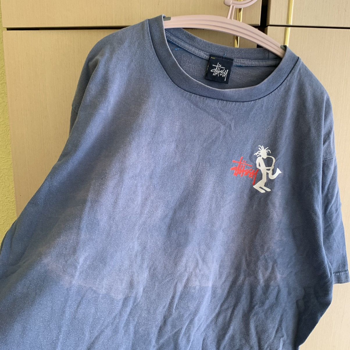 Other Vintage Thrashed Distressed Sun Faded Stussy Stickman Tee Size US L / EU 52-54 / 3 - 3 Thumbnail