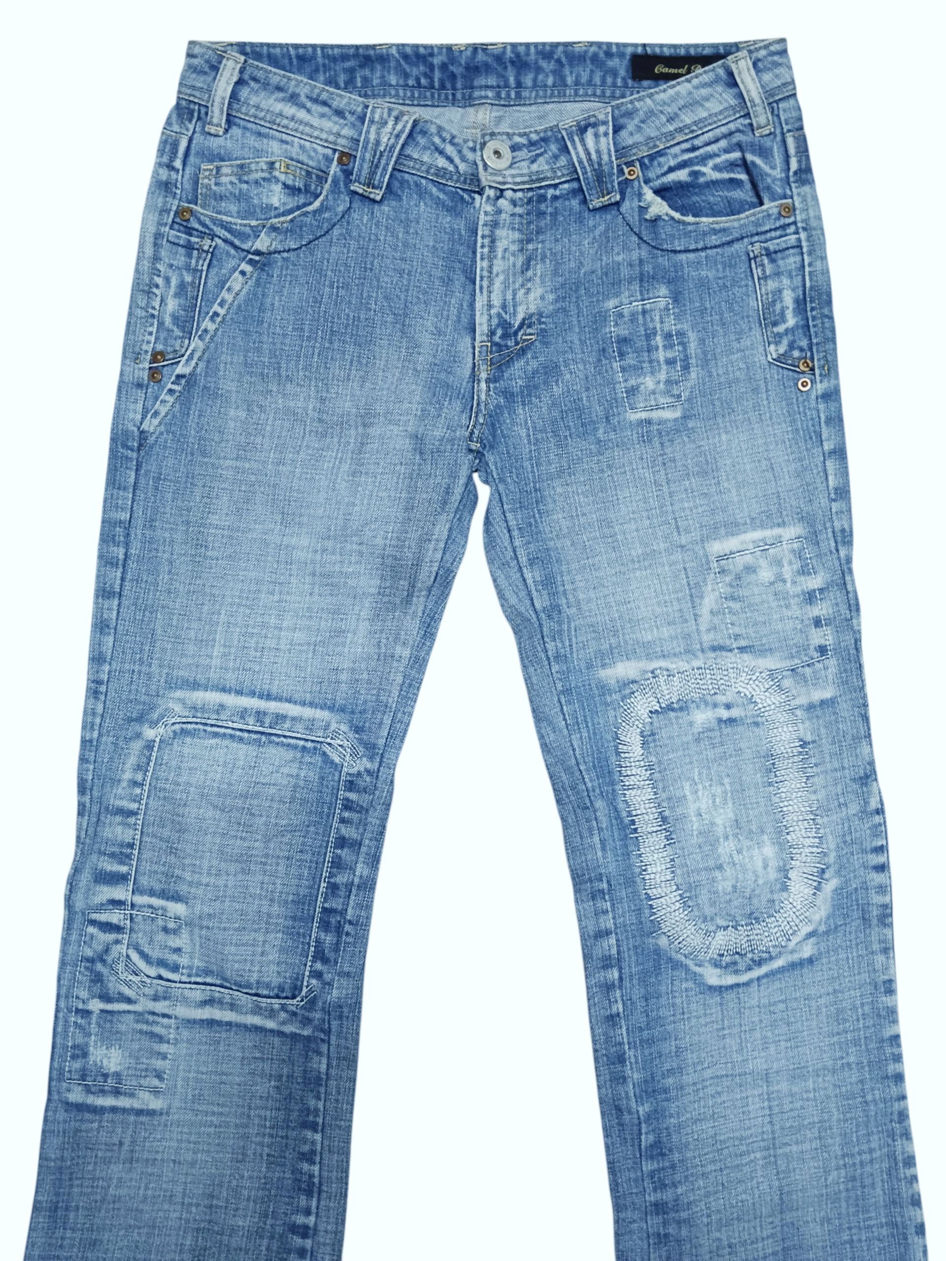 Camel 🔥Camel Road🔥 Low Rise Super Patchwork Flare Jeans Size 28" / US 6 / IT 42 - 2 Thumbnail