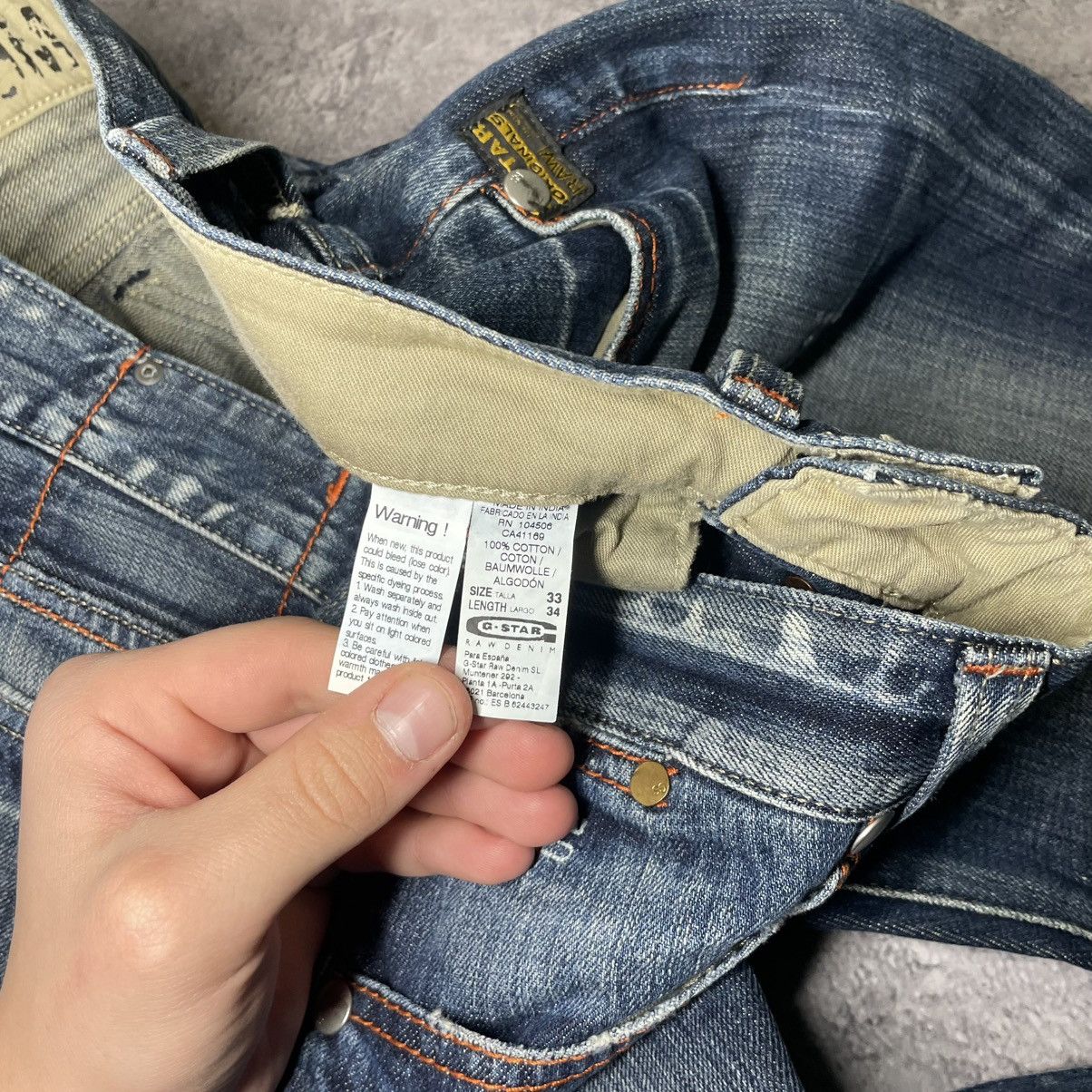 G-Star × If Six Was Nine × Japanese Brand Crazy Vintage G-star Faded Distressed Rare Jeans Size US 33 - 3 Thumbnail