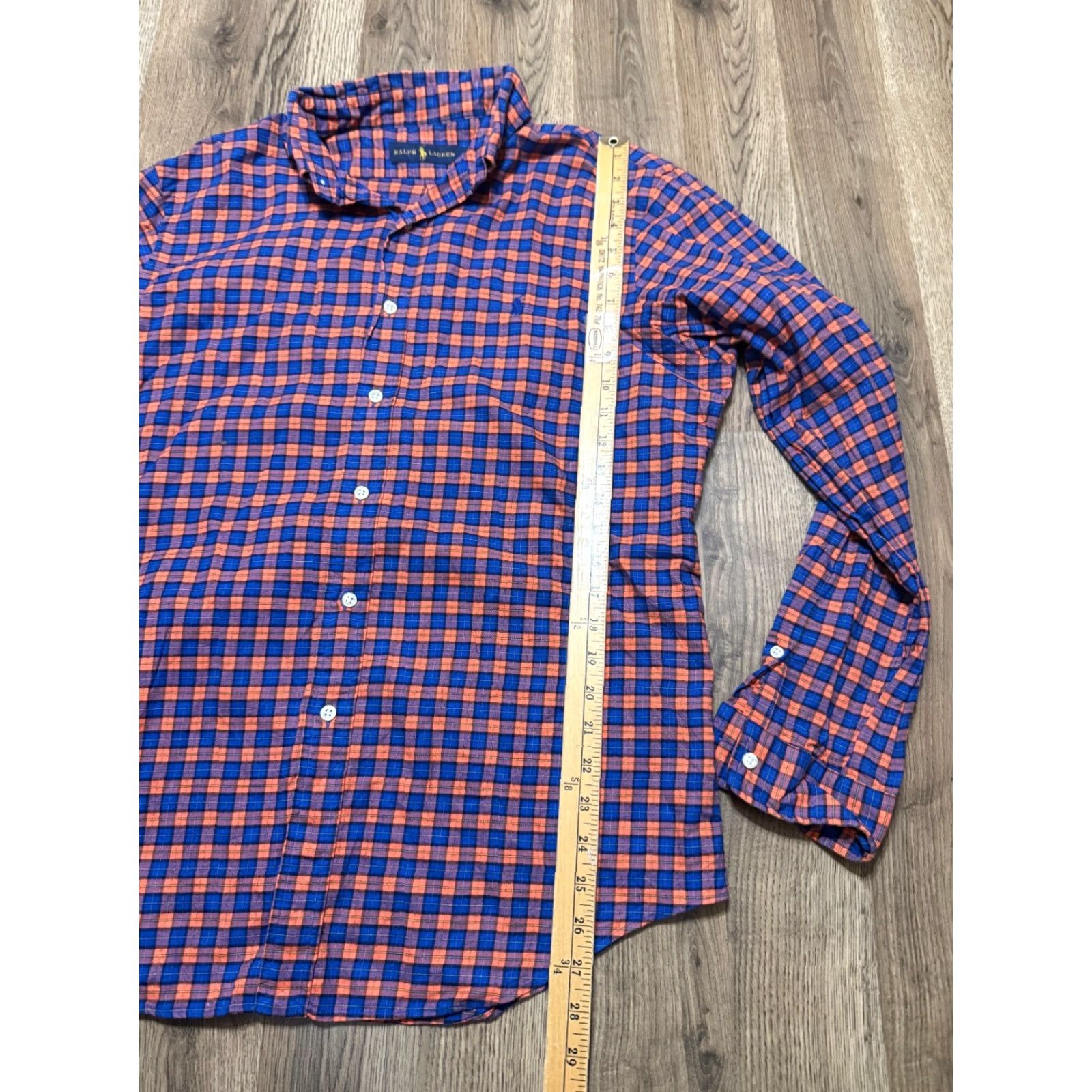 Ralph Lauren Ralph Lauren Shirt Men's Large Red Orange Purple Plaid Long Sleeve Button-Up Size US L / EU 52-54 / 3 - 7 Thumbnail