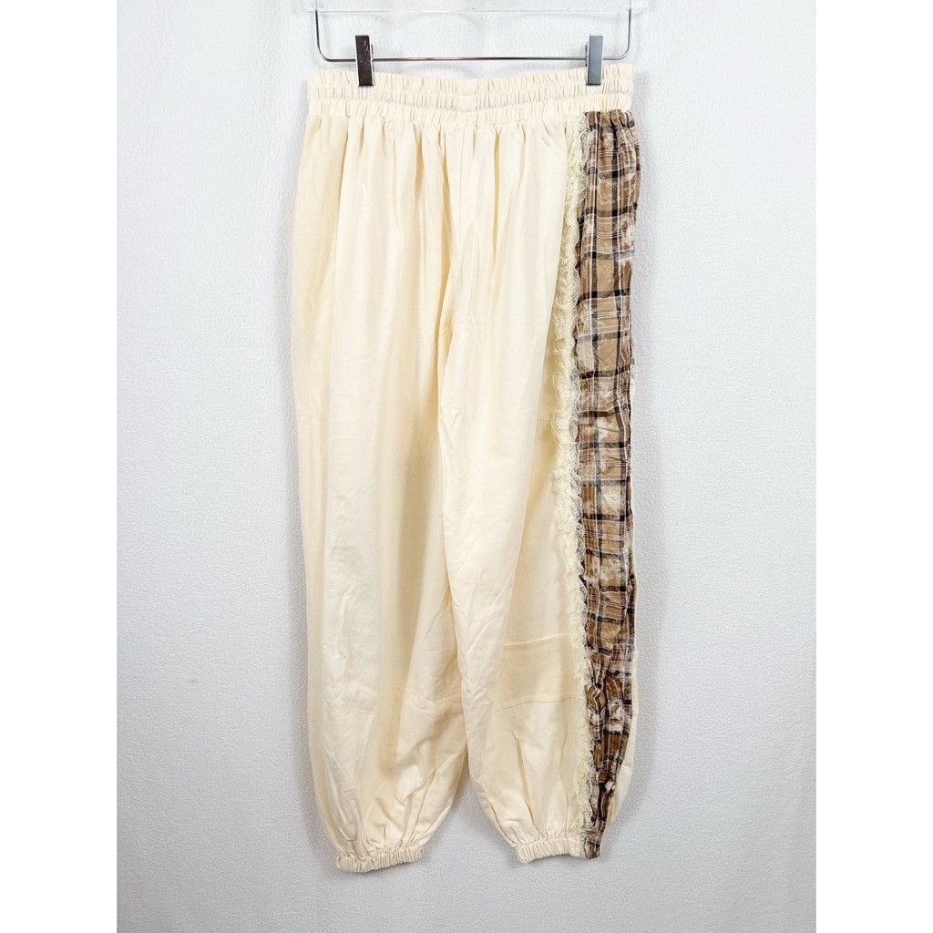 The Unbranded Brand New! POL Plaid Contrast Terry Jogger in Milk – Size Small Size 24" / US 00 / IT 34 - 3 Thumbnail