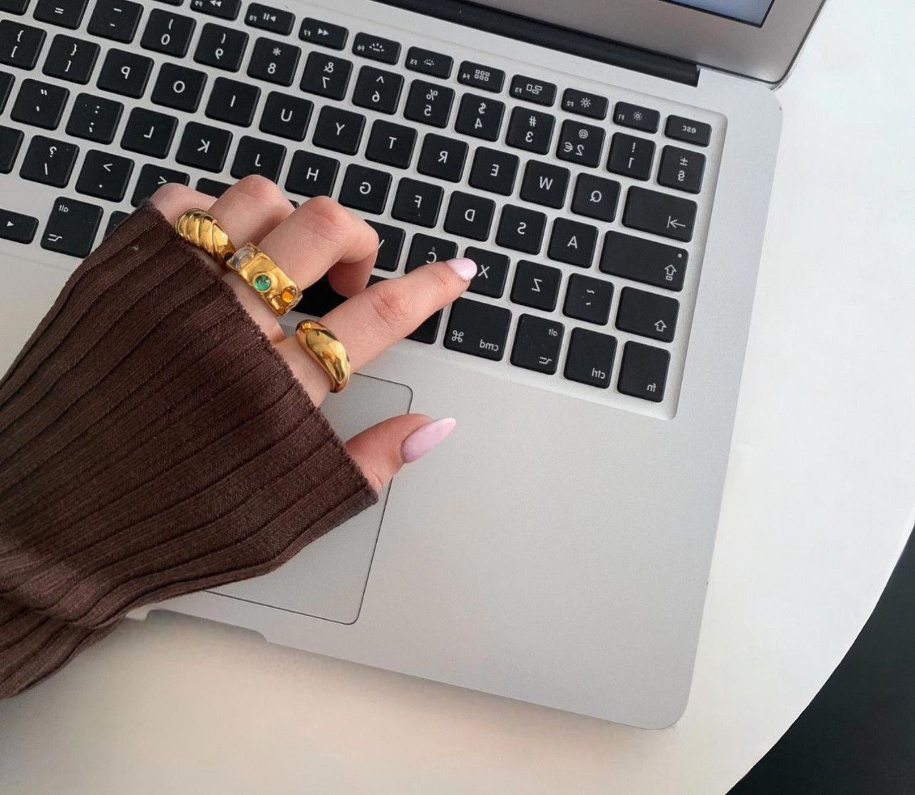 Other Irregular Chunky Ring Gold, Boho Maximalistlist Ring Set Size ONE SIZE - 10 Thumbnail