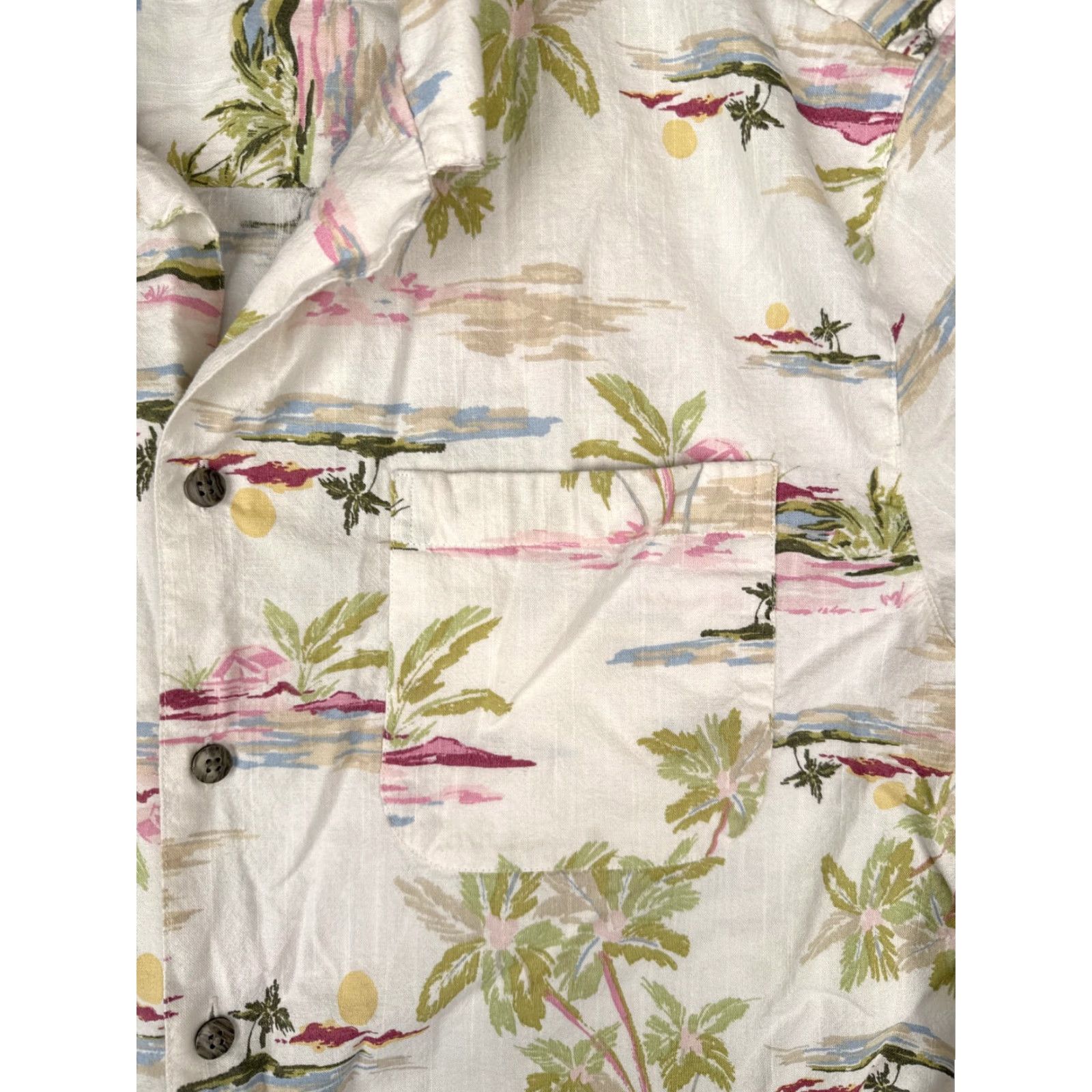 George George Button-Up Shirt Adult XL White Palm Hawaiian Cotton Blend Size US XL / EU 56 / 4 - 6 Thumbnail