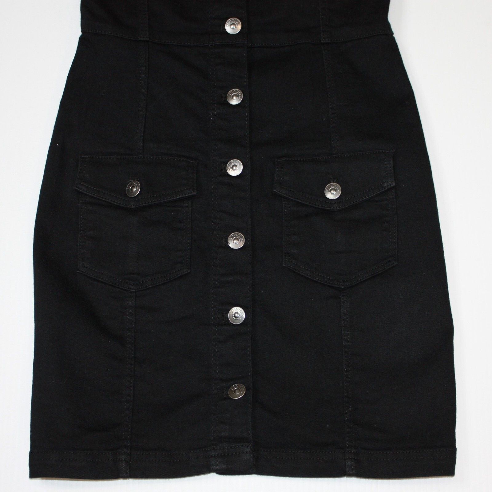 H&M Divided Women's Black Denim Overall Jumper Dress in size XS Size XS / US 0-2 / IT 36-38 - 4 Thumbnail