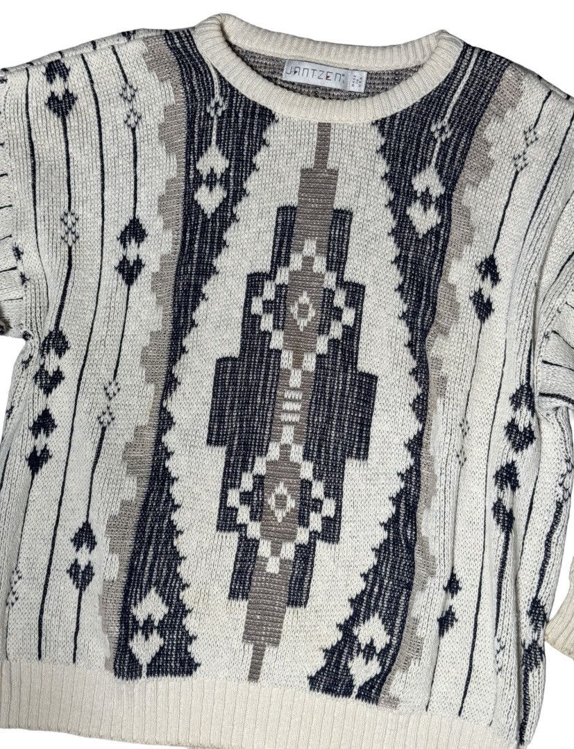 Jantzen Jantzen Men’s Knit Sweater Geometric Pattern Size US L / EU 52-54 / 3 - 3 Thumbnail