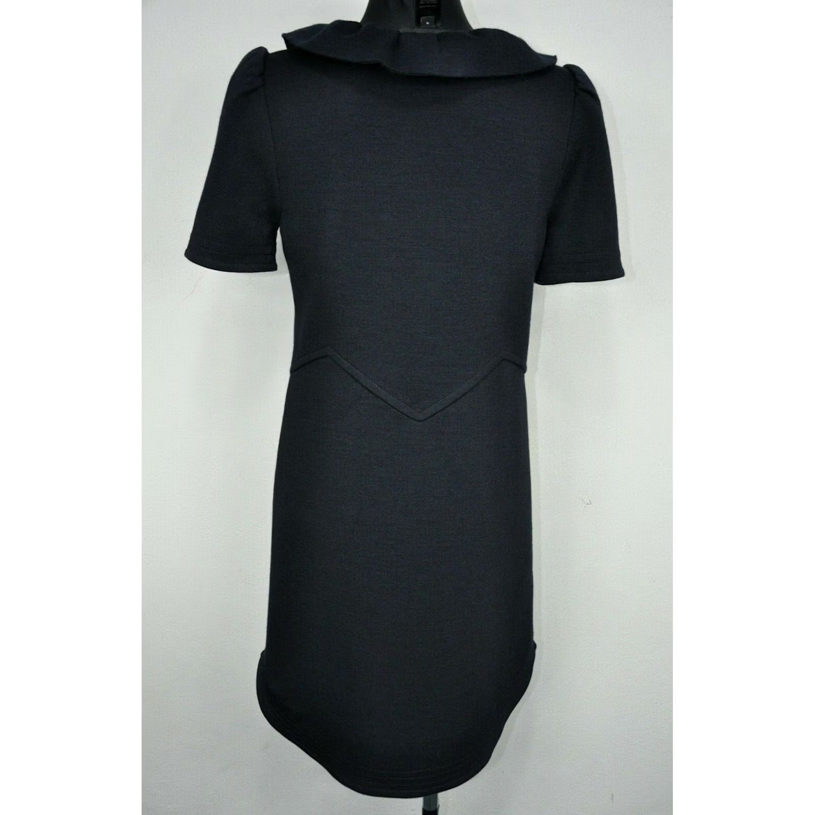 Marc by Marc Jacobs Marc by Marc Jacobs Wool Black Dress S Womens A-Line Knee Length 100% Wool 100% Genuine Black Short Sleeve Round Neck Vintage No Size S / US 4 / IT 40 - 3 Thumbnail