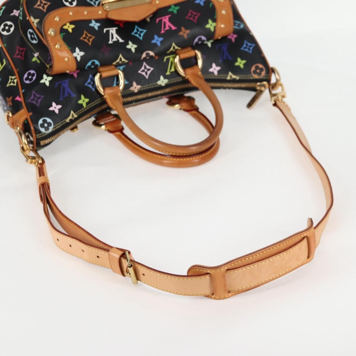 Louis Vuitton LOUIS VUITTON Monogram Multicolor Rita Tote Bag Black M40126 Size ONE SIZE - 8 Thumbnail