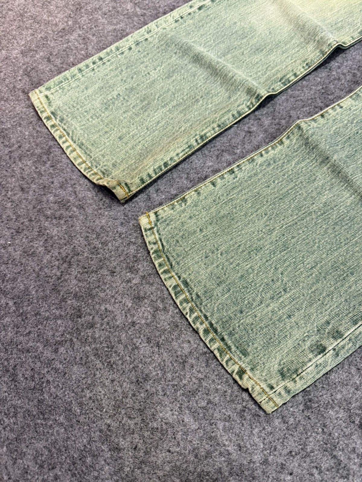 Blue Blue Japan × Hoodlamb × Japanese Brand Circulation Japan Hemp denim blend Weed Dyed Flared Jeans Size US 32 / EU 48 - 7 Thumbnail