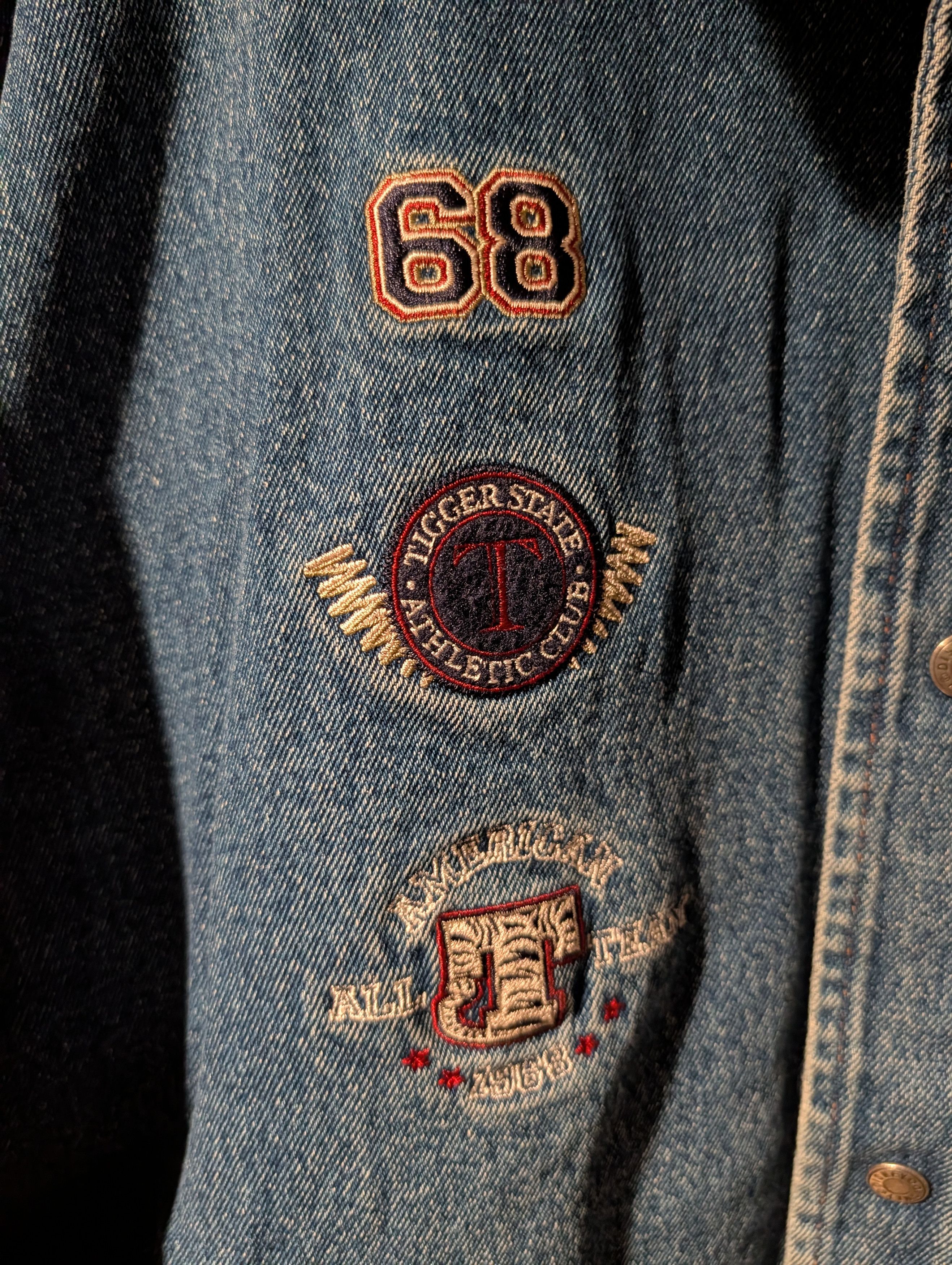 Disney Vintage 90s Disney Store Tigger Denim Varsity Bomber Jacket Size US M / EU 48-50 / 2 - 6 Thumbnail