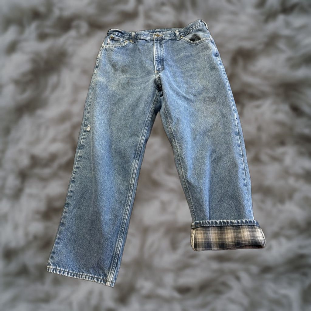 Carhartt Carhartt Jeans Men 40x30 Blue Denim Lined Straight 40 30 Inseam Regular DST B172 DST Relaxed Size US 40 / EU 56 - 1 Thumbnail