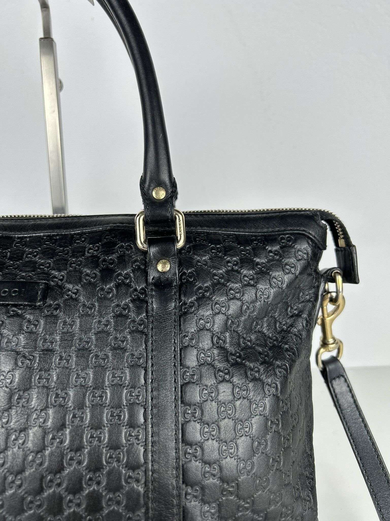 Gucci Gucci microguccissima black leather top zip handbag Size ONE SIZE - 7 Thumbnail