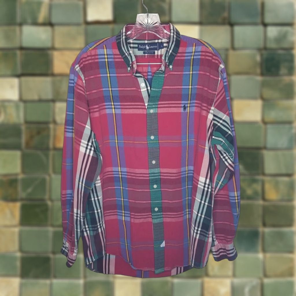 Ralph Lauren Ralph Lauren Men's Long Sleeve Plaid Button-Up Shirt Large Multicolor Casual Size US L / EU 52-54 / 3 - 1 Thumbnail