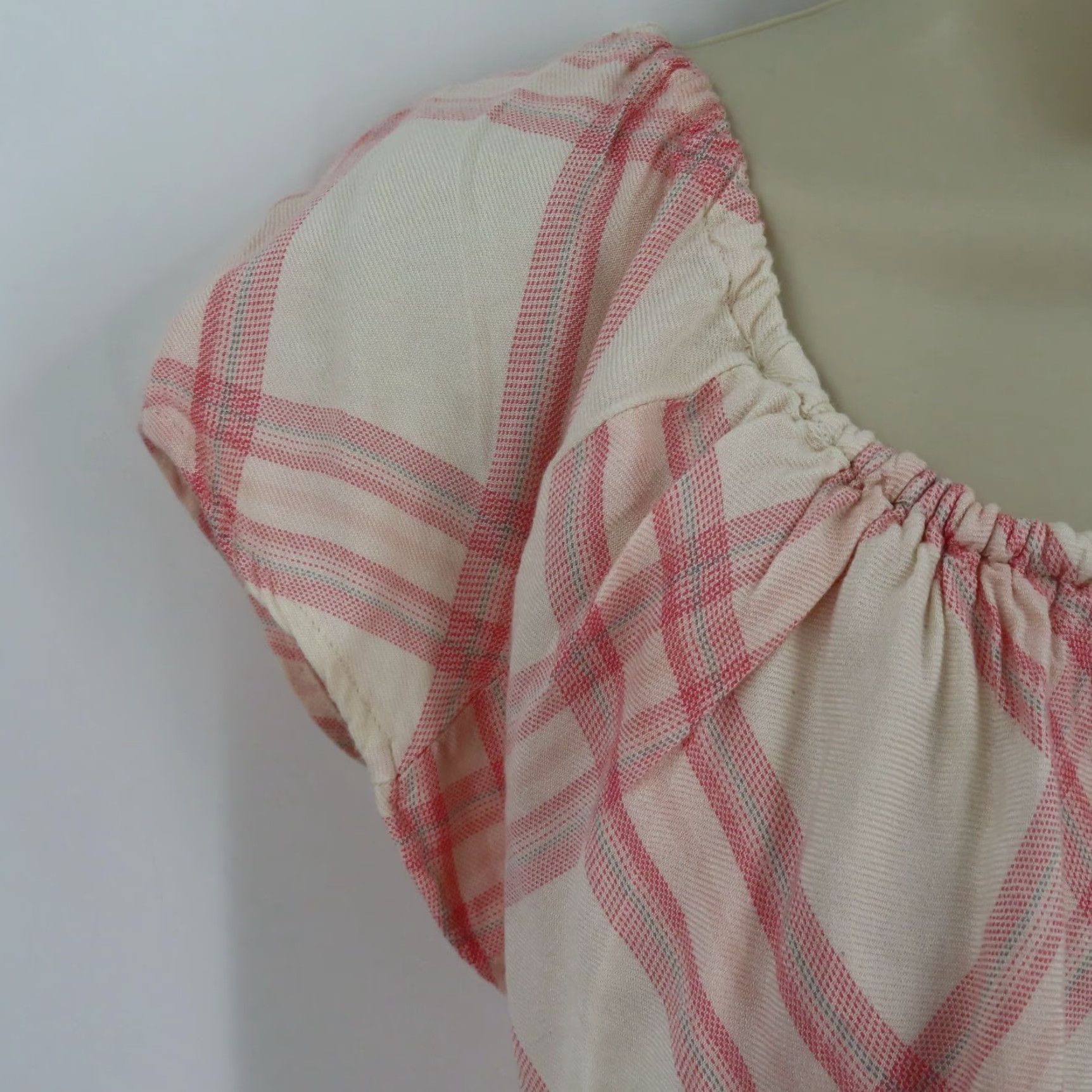 Sanctuary Sanctuary Shirt Women Small Pink Cream Ruffle Sleeveless Plaid Check Tartan Blouse Size S / US 4 / IT 40 - 3 Thumbnail
