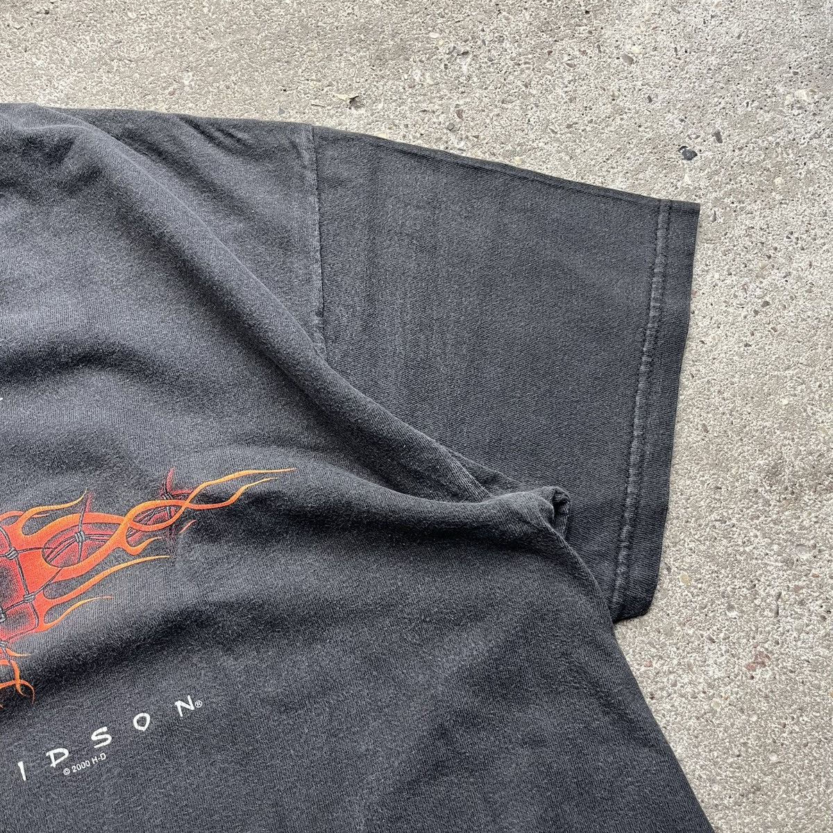 Harley Davidson × Vintage Harley Davidson 2000 washed flame fire vintage tshirt Size US M / EU 48-50 / 2 - 4 Thumbnail