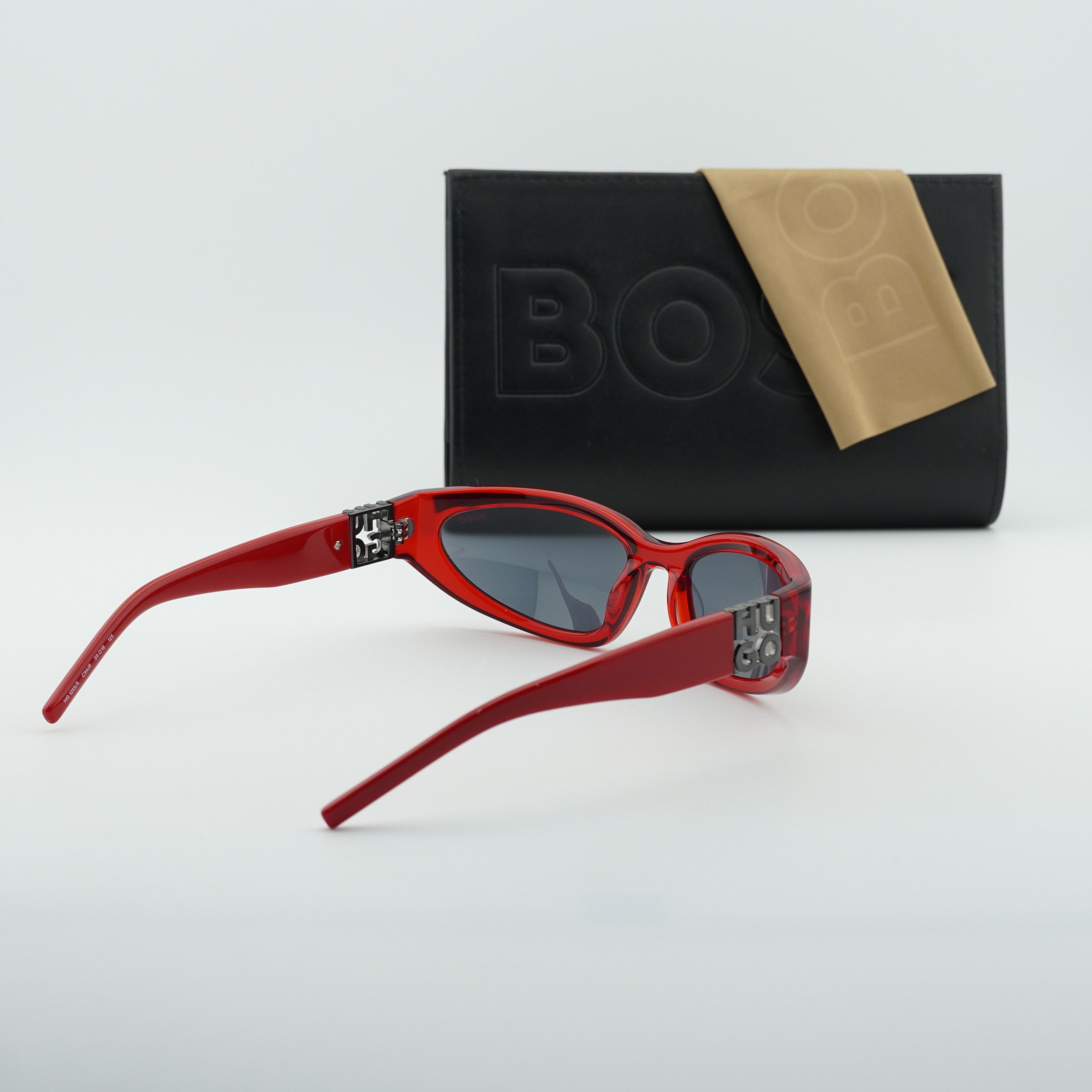 Hugo HUGO HG 1255/S 0C9A IR Sunglasses Red Oval Frame Size ONE SIZE - 9 Thumbnail
