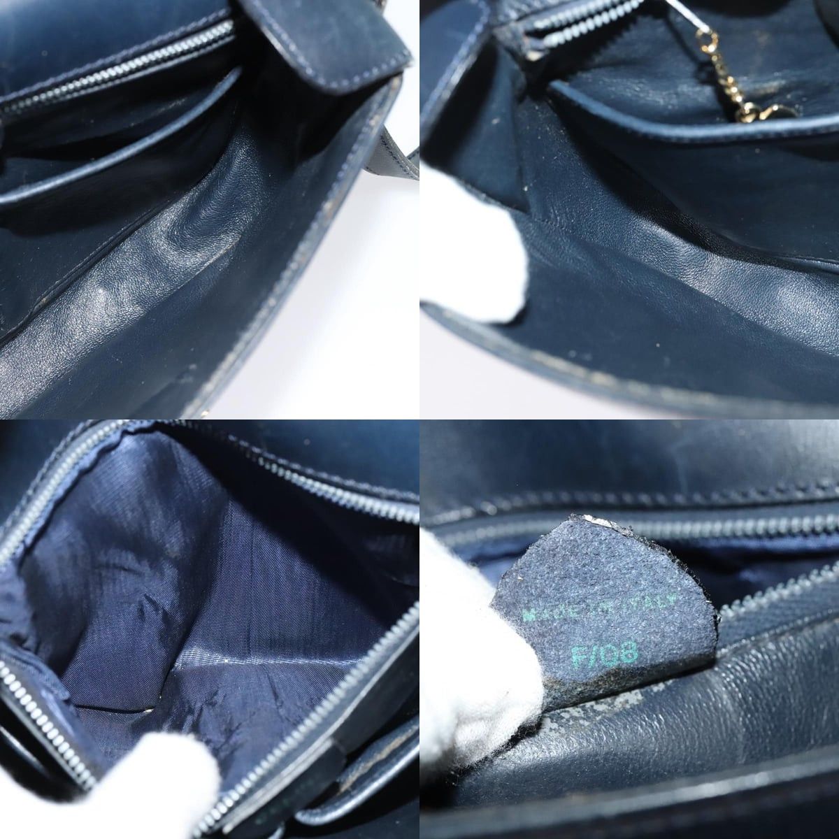 Celine CELINE Shoulder Bag Leather Navy Gold Size ONE SIZE - 12 Thumbnail