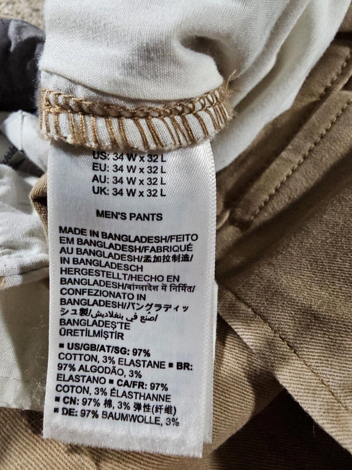 Other Amazon Essentials Mens Classic Fit Stretch Khaki Beige 34x32 Size US 34 / EU 50 - 6 Thumbnail