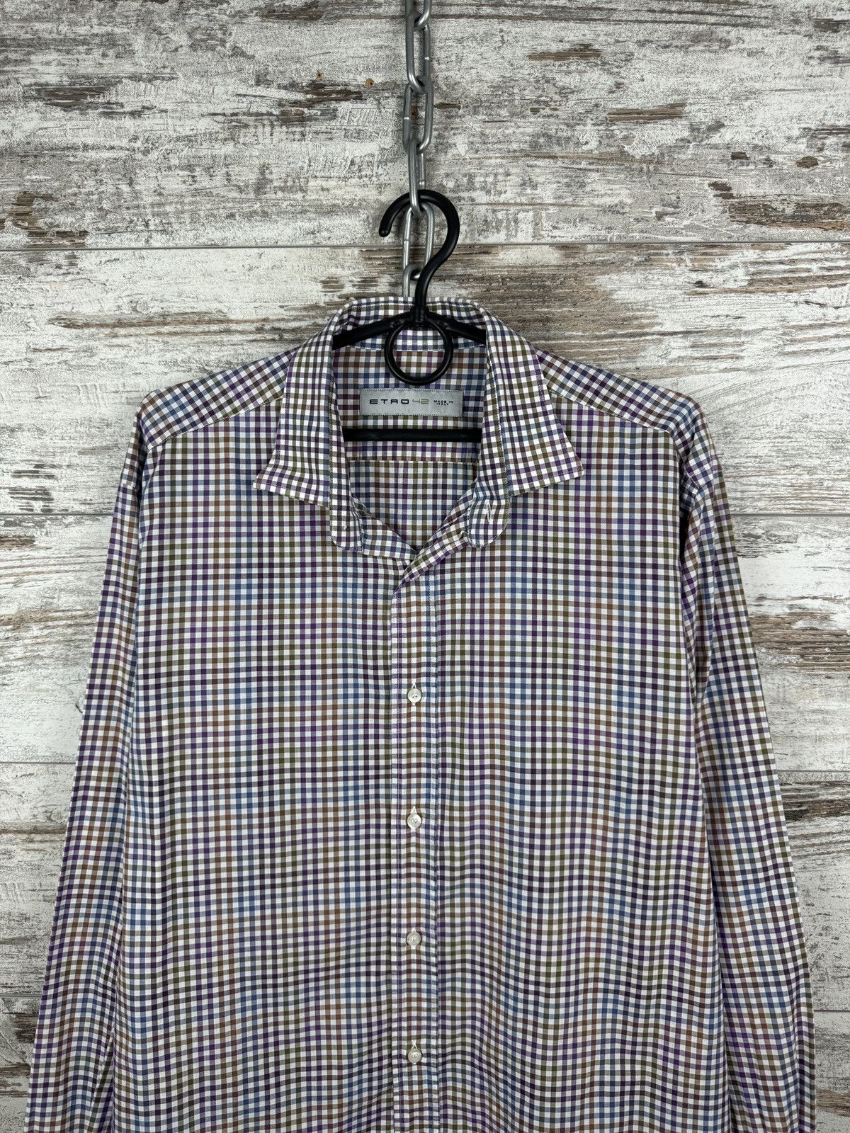 Etro Mens Vintage Etro Milano 42 shirts button up size L checked Size US L / EU 52-54 / 3 - 2 Thumbnail