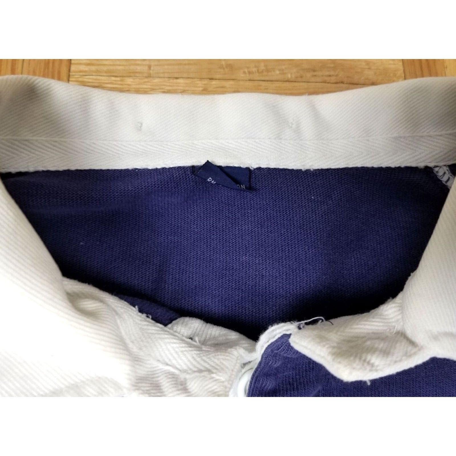 Ralph Lauren VINTAGE Ralph Lauren Polo RL-93 Navy Rugby Shirt XL 1992 P Wing Men Shirt Cross Shoulder 21 Inch Top to Bottom 30 Inch Circa 1993 Size US XL / EU 56 / 4 - 4 Thumbnail