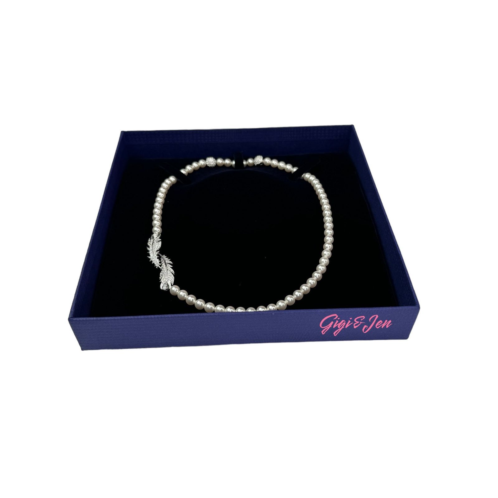 Swarovski Swarovski Feather Necklace Pearl White Rhodium Plating Size ONE SIZE - 14 Thumbnail
