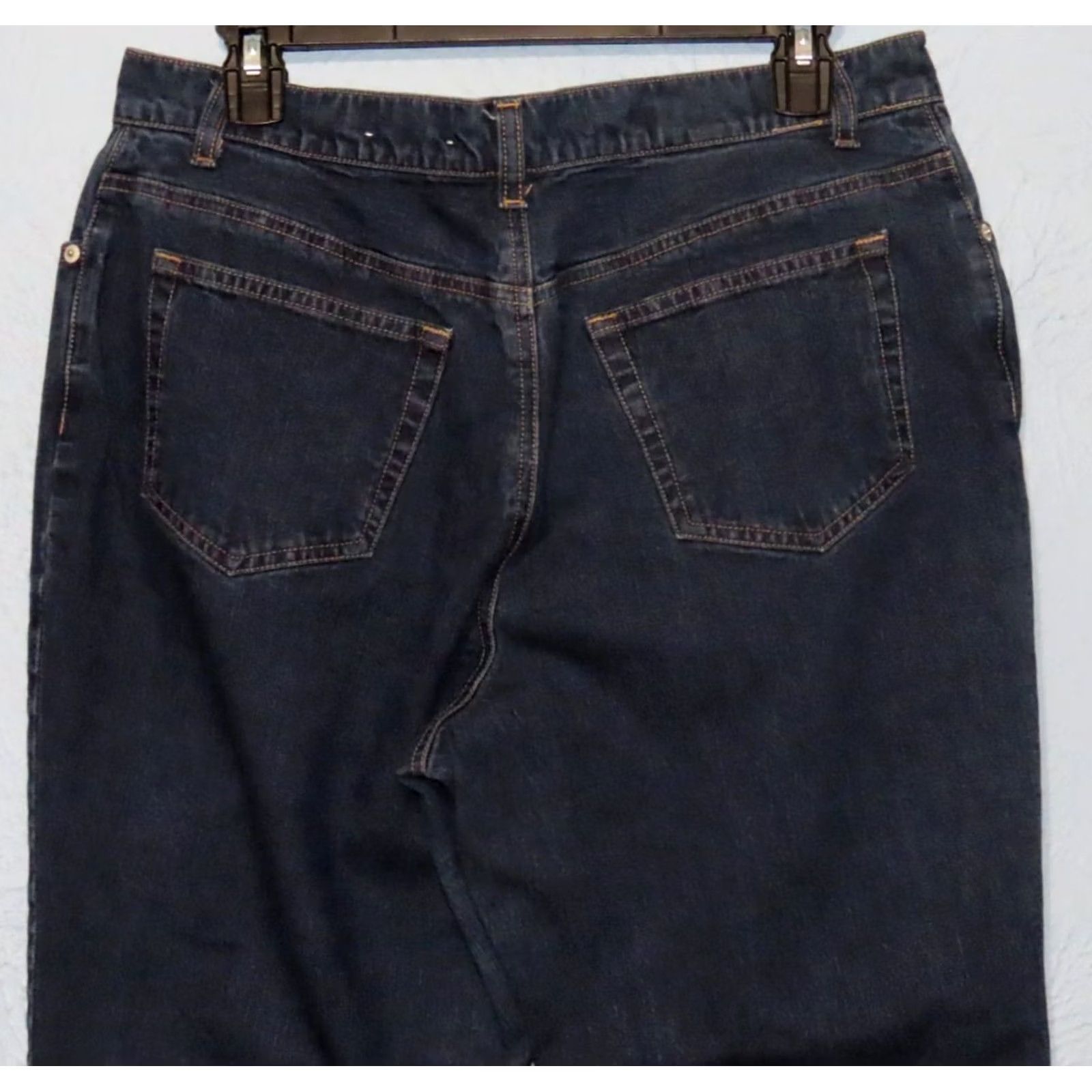 Lands' End Lands' End Jeans Women Straight Leg Dark Wash 12 Regular 33x29 Cotton Denim 5-Pocket Mens? Womens Size 34" / US 12 / IT 48 - 8 Thumbnail