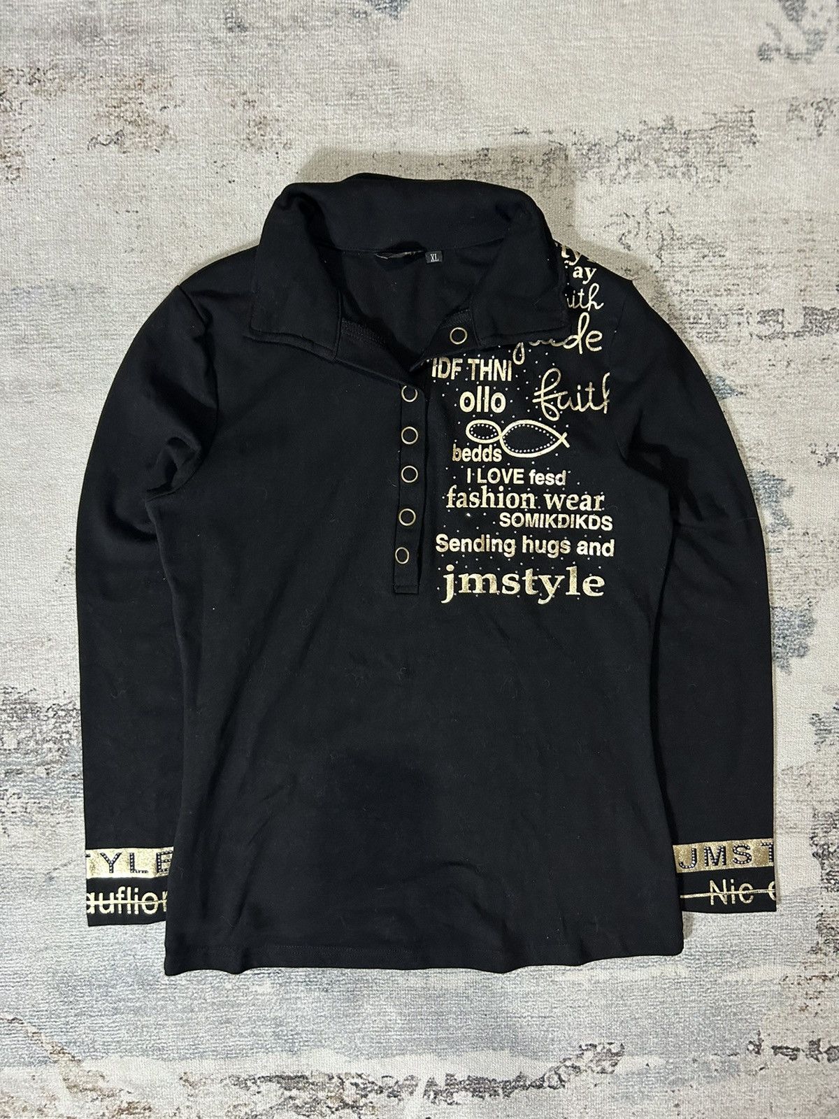 Beauty Beast Japanese Gothic Poem Glitter Longsleeve Jm Style Size US M / EU 48-50 / 2 - 1 Thumbnail