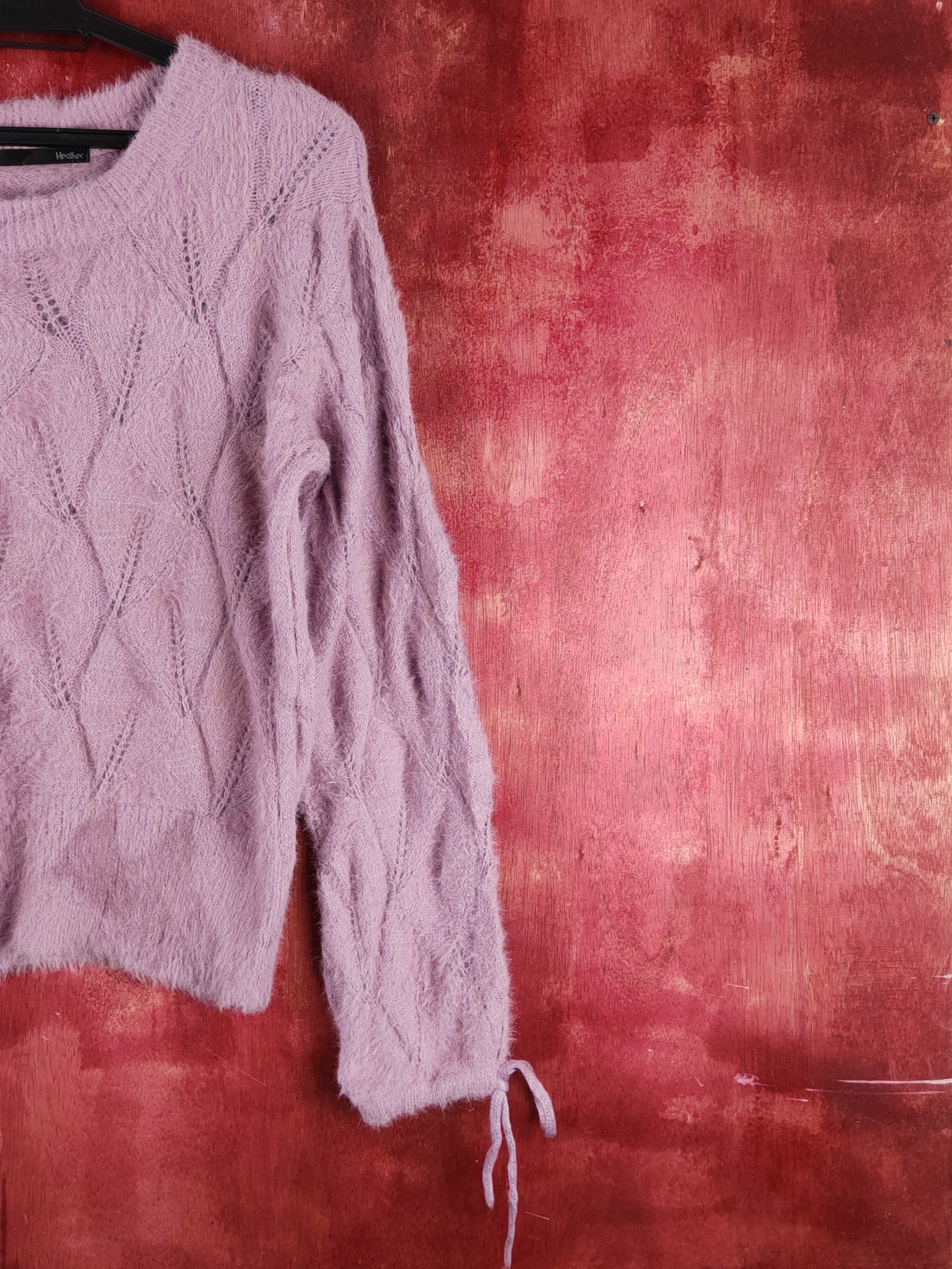 Homespun Knitwear Heather Purple Shag Shaggy Fur Mohair Knitwear #S2033 Size M / US 6-8 / IT 42-44 - 5 Thumbnail