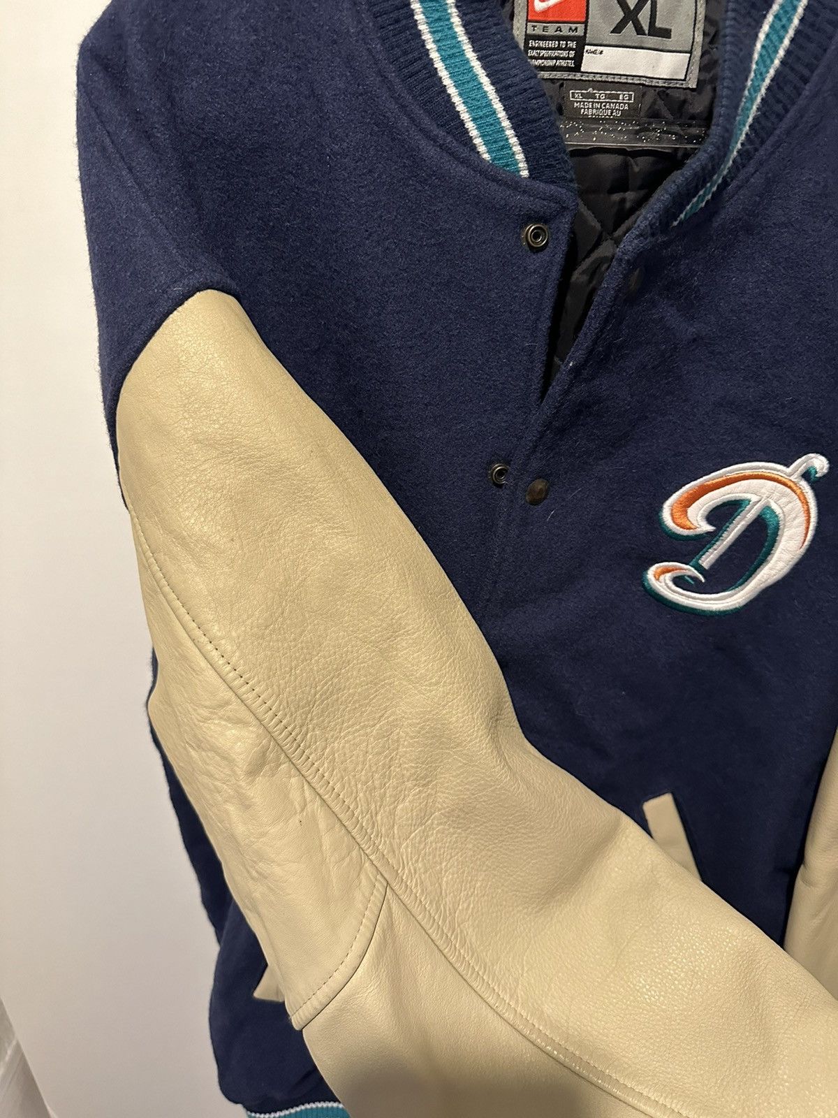 Nike Nike Lederjacke Miami Dolphins Size XL Leather Jacket Size US XL / EU 56 / 4 - 5 Thumbnail