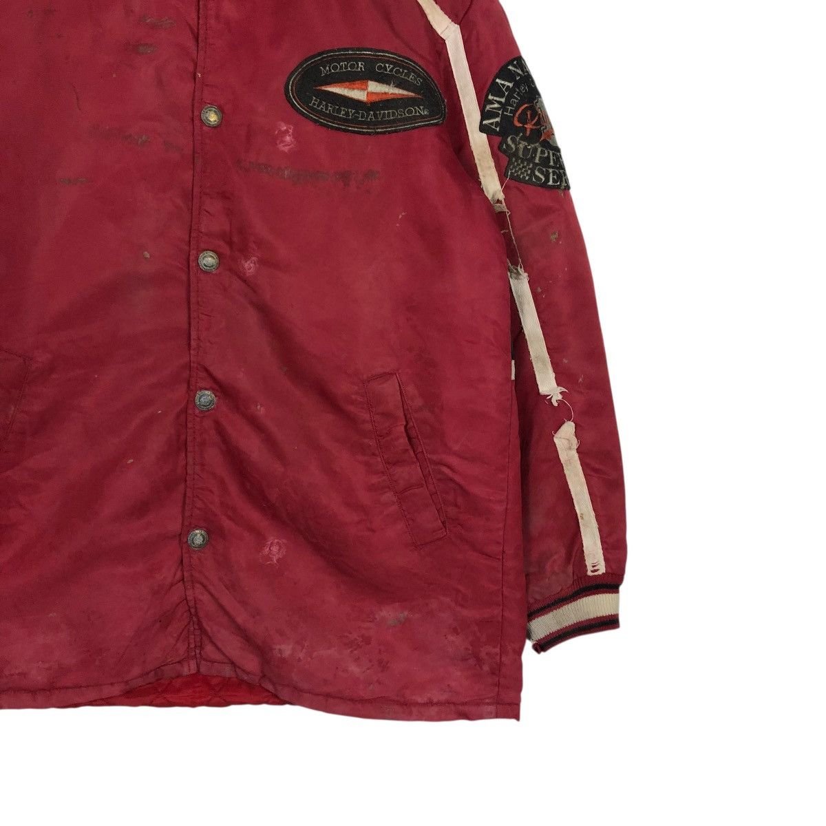 Harley Davidson 🔥VINTAGE BOMBER BIKER JACKET MOTORCYCLE HARLEY DAVIDSON LOGO Size US L / EU 52-54 / 3 - 7 Thumbnail