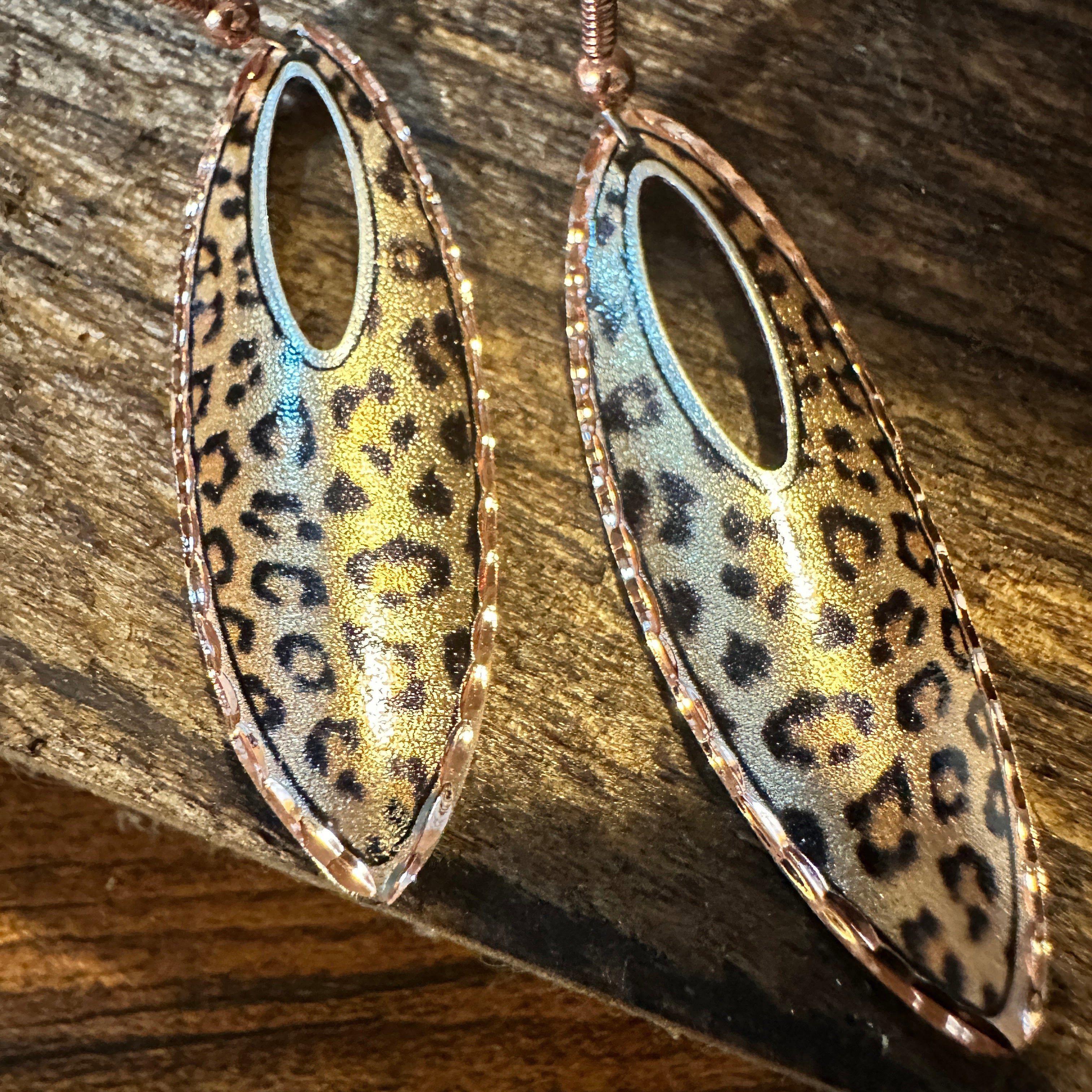 Other Handmade Boho Copper Earrings, Tear Drop Leopard Wire Earrin Size ONE SIZE - 8 Thumbnail