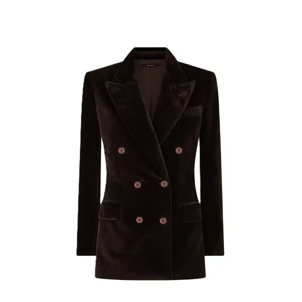 Tom Ford o1loc1c0426 GI2971 Cotton Velvet Wallis Jacket in Brown Size L / US 10 / IT 46 - 1 Preview