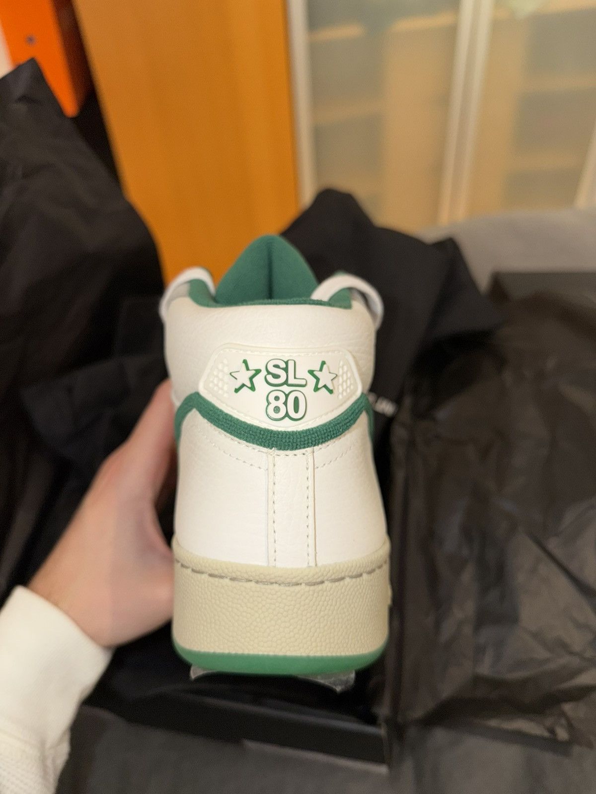 Saint Laurent Paris 🔥 Saint Laurent SL/80 Mid SneakerOff White Green Sz 42 🔥 Size US 9 / EU 42 - 4 Thumbnail