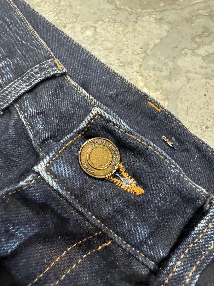 Designer × Saint Laurent Paris × Vintage SS2021 Saint Laurent Blue Selvedge Denim Slim Jeans Size US 31 - 12 Thumbnail