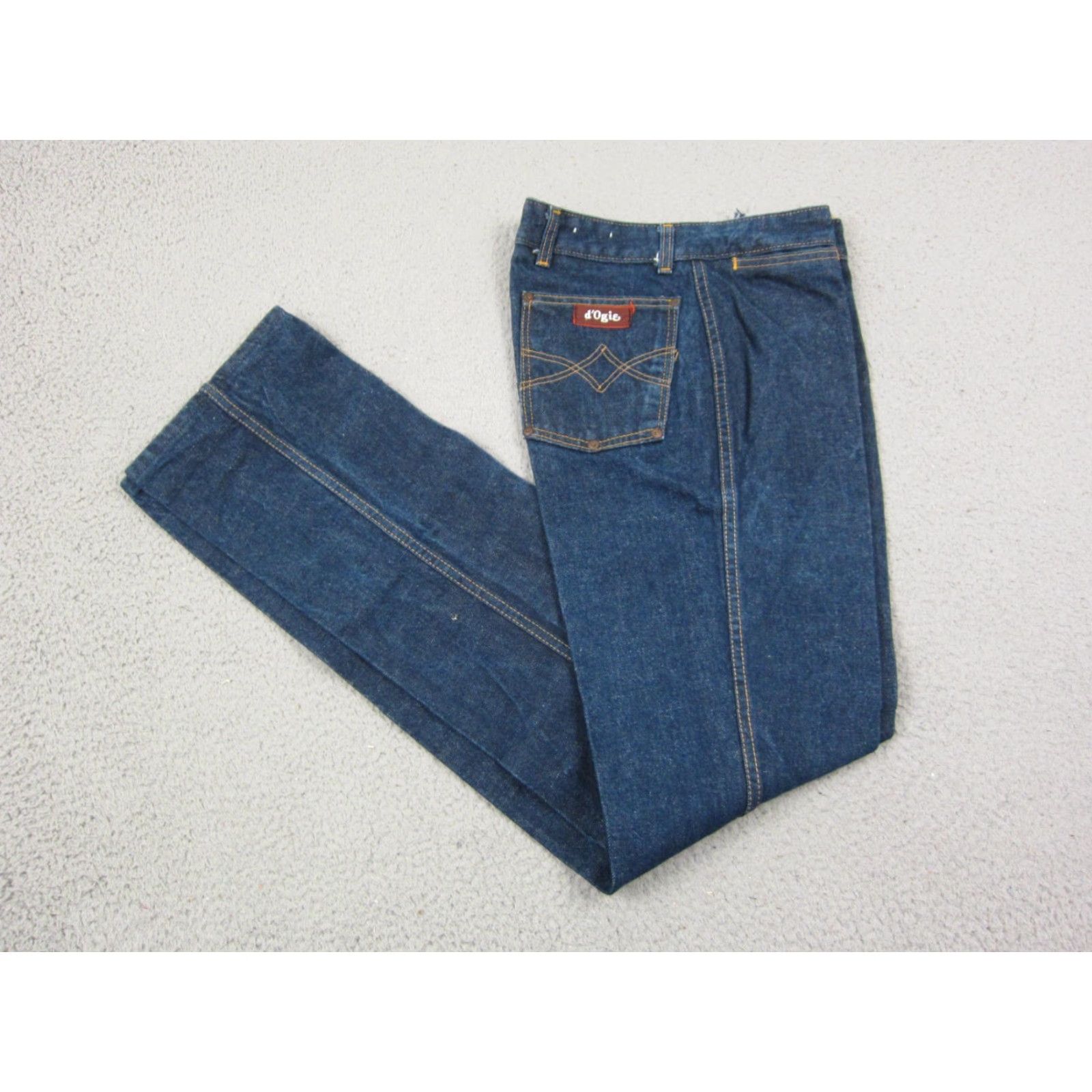 Denime VINTAGE d’Ogie Jeans Womens 11 26x34 Blue Denim Talon Zip 60s 70s Size 32" / US 10 / IT 46 - 2 Thumbnail