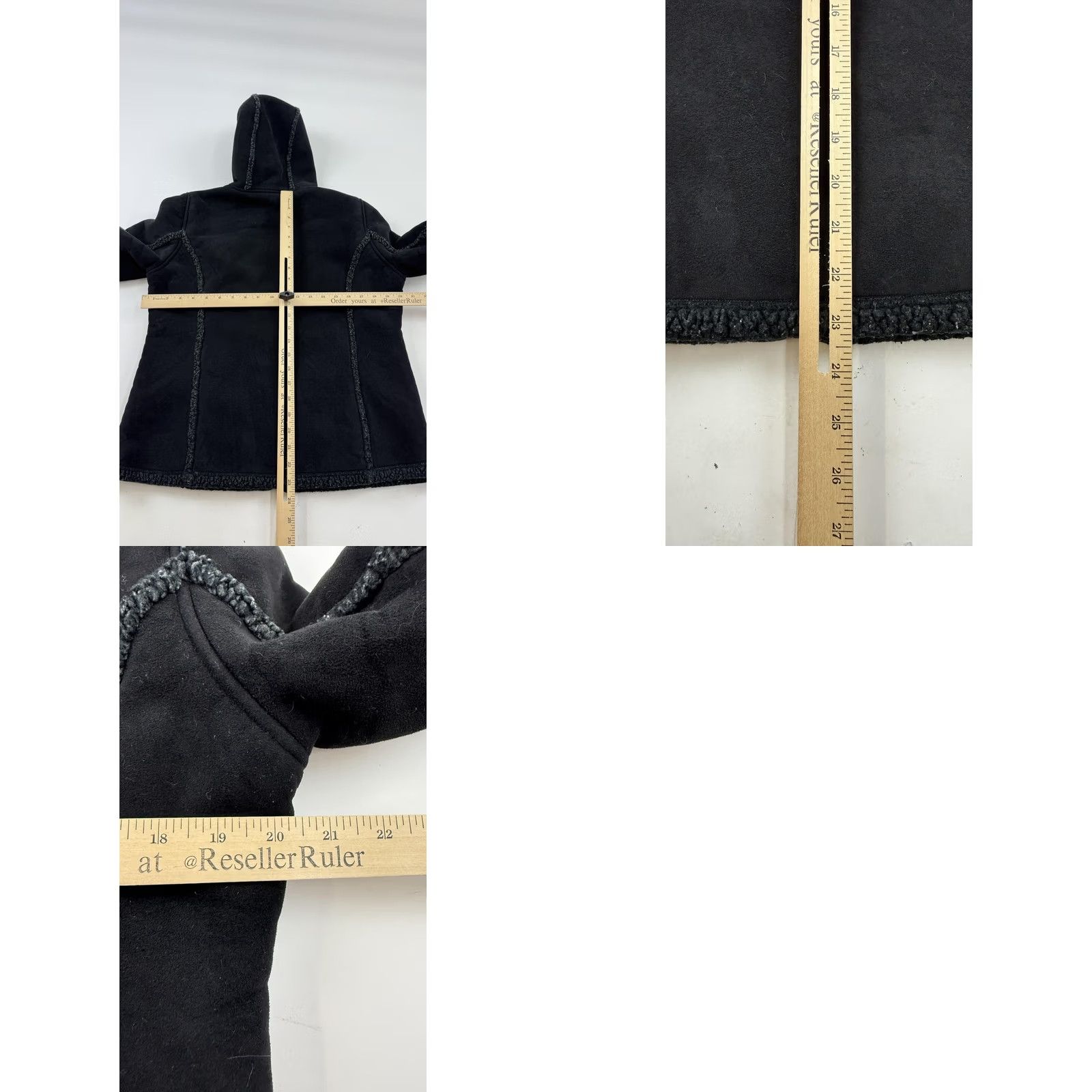 Vintage L.L.Bean Jacket Womens Medium Black Hooded Sherpa Lined Full Zip Fleece Warm Size M / US 6-8 / IT 42-44 - 9 Thumbnail