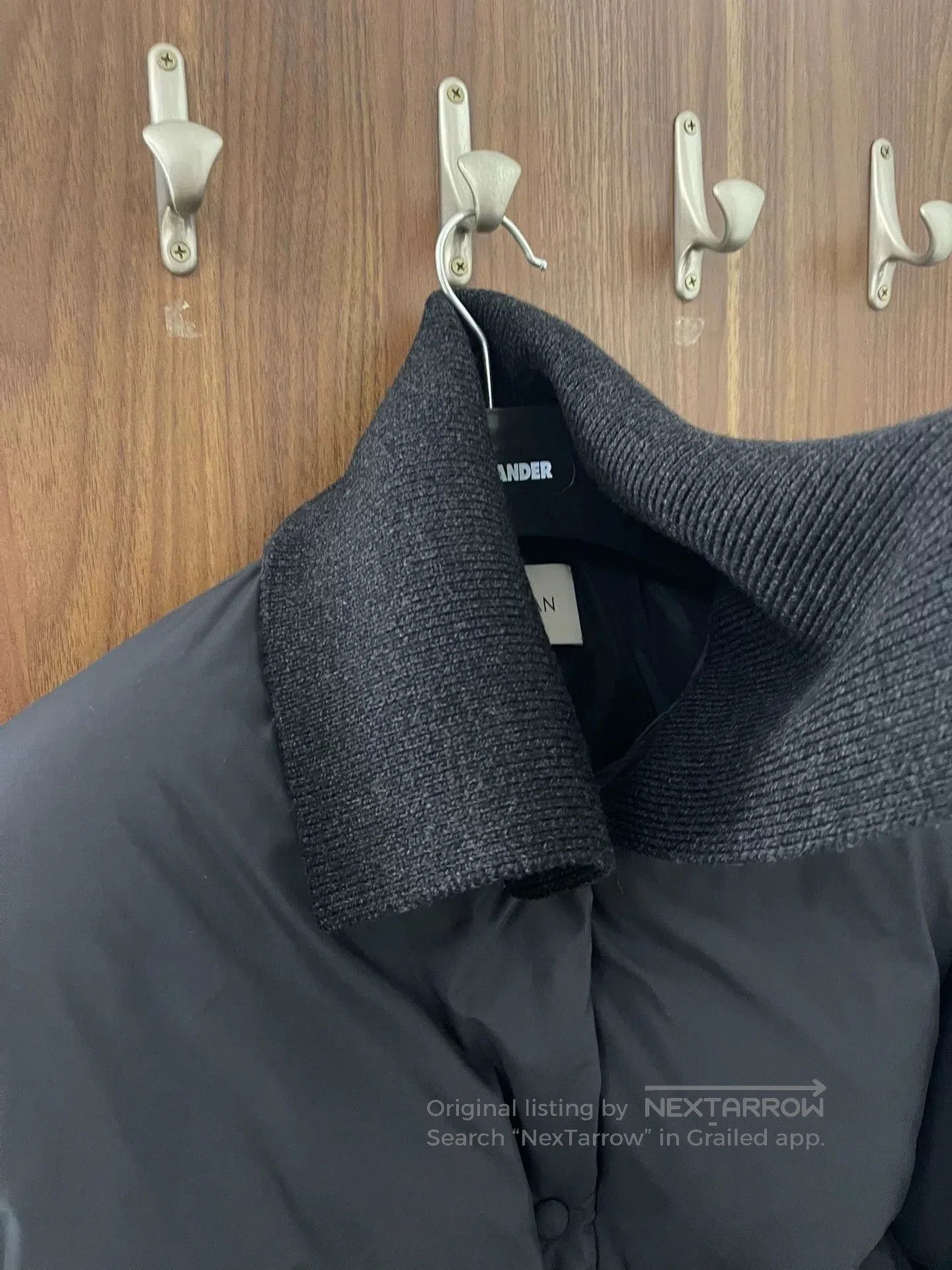 KEAGAN HOFFMAN Black Down Jacket with Knit Collar. Size XS / US 0-2 / IT 36-38 - 5 Thumbnail