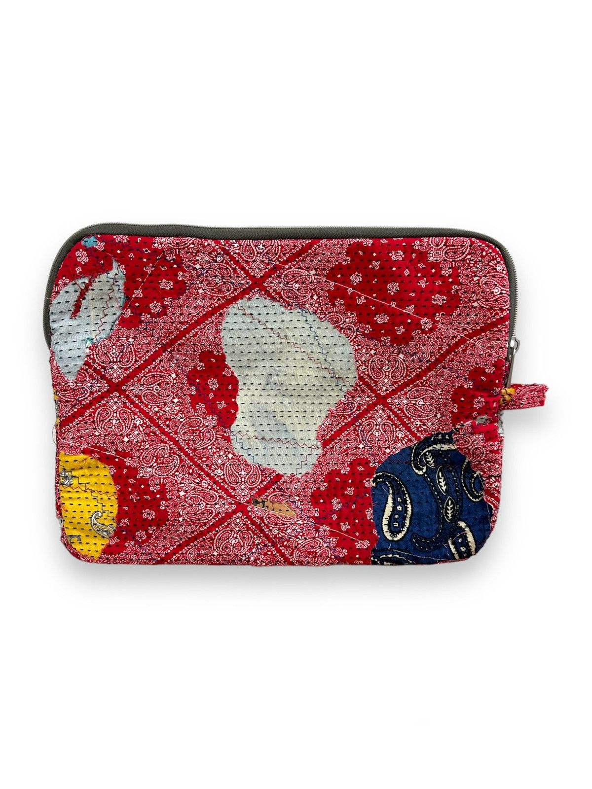 Handmade Custom Made Distressed Patchwork Boro Paisley cutch bag Size ONE SIZE - 5 Thumbnail