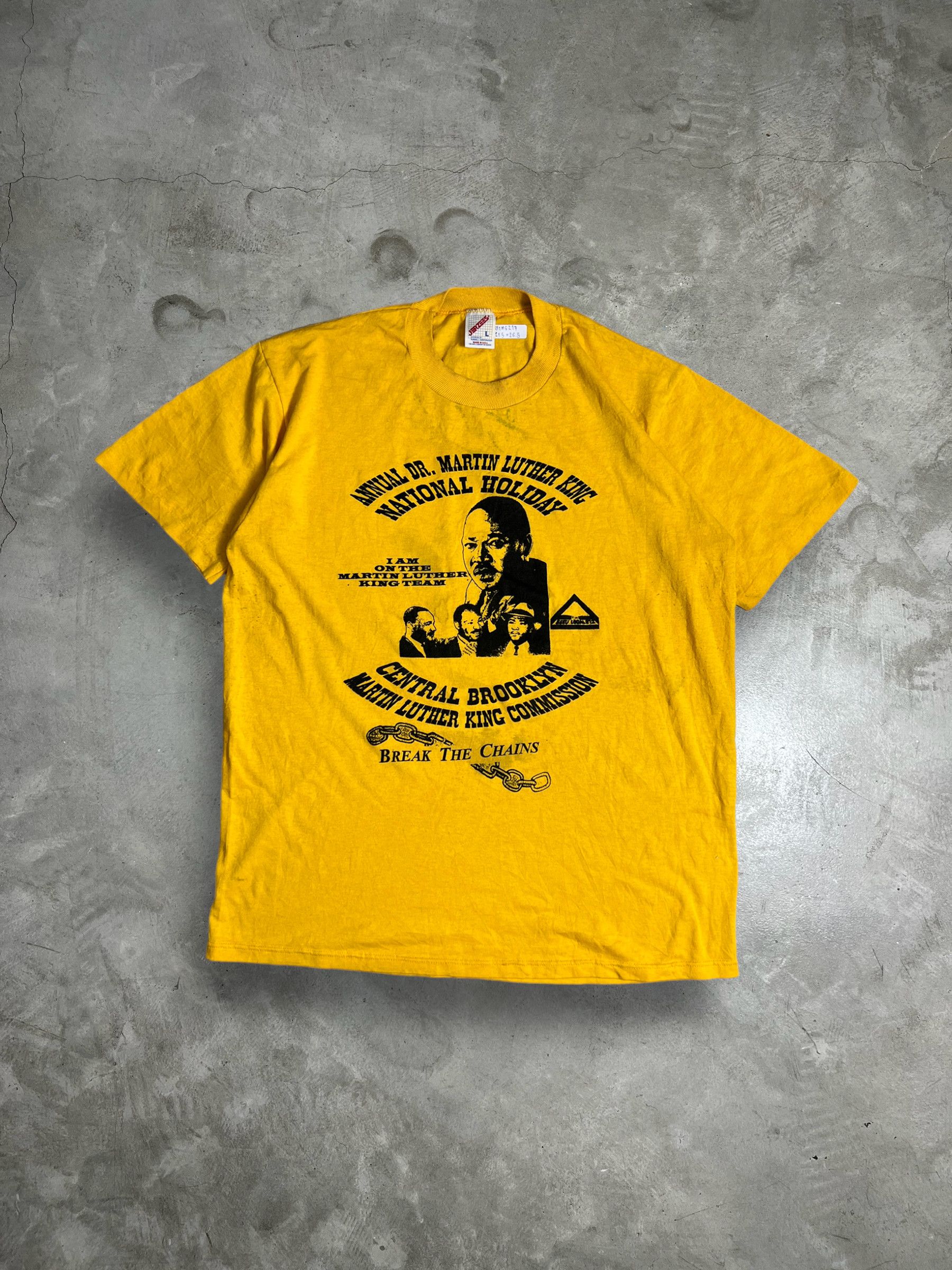 Vintage Vintage 80s Martin Luther King Jr. Day Promo Tee (L) GTME217 Size US L / EU 52-54 / 3 - 1 Thumbnail