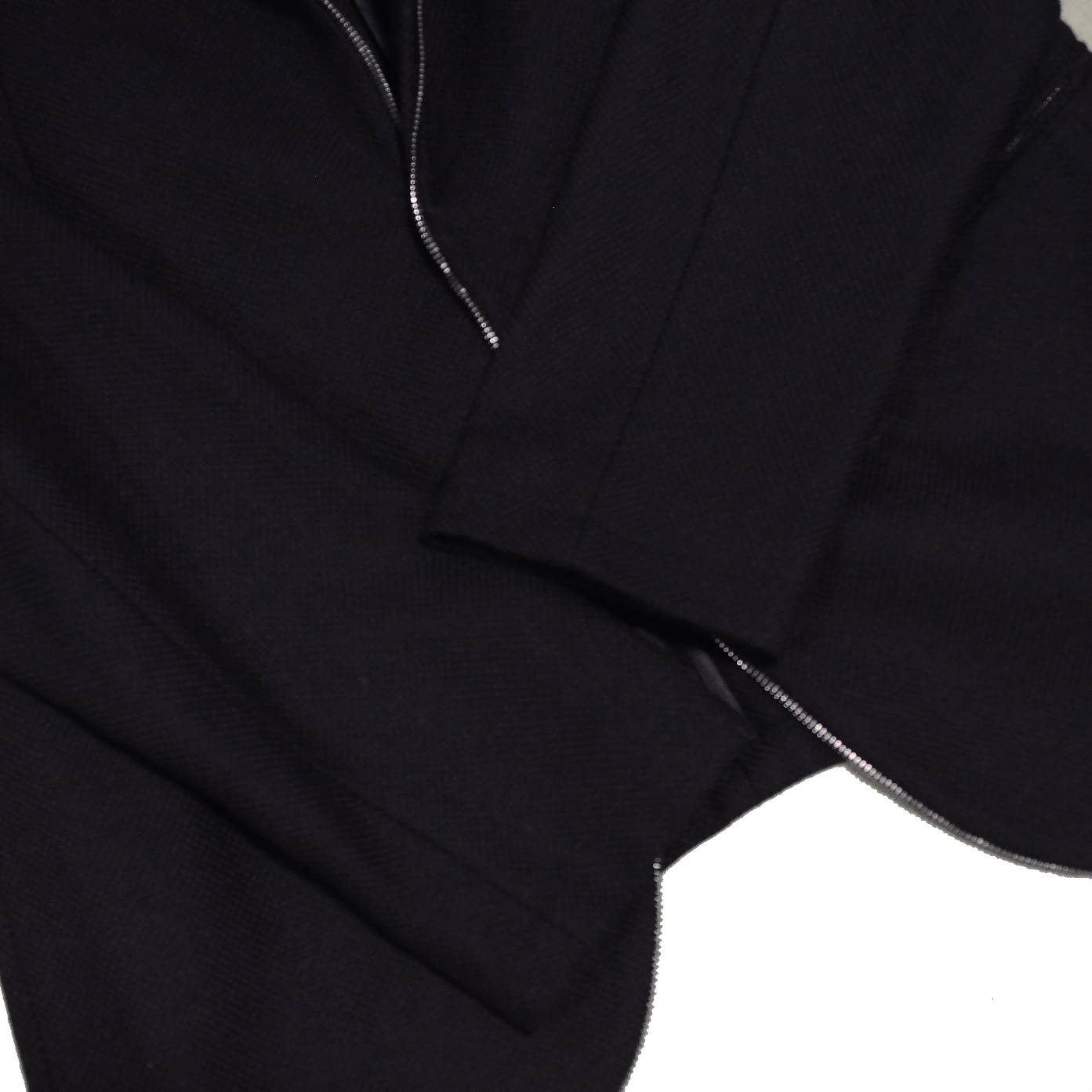 Emporio Armani EMPORIO ARMANI Matt Line Black Wool Blazer Siz 50 Zipper Size 50R - 5 Thumbnail