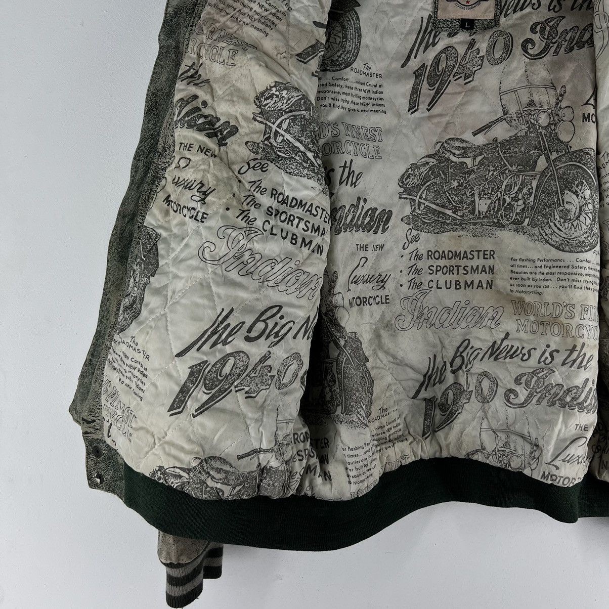 Japanese Brand 🔥VINTAGE BOMBER LEATHER JACKET BACK FIRE OVER PRINT PRINTED Size US L / EU 52-54 / 3 - 13 Thumbnail