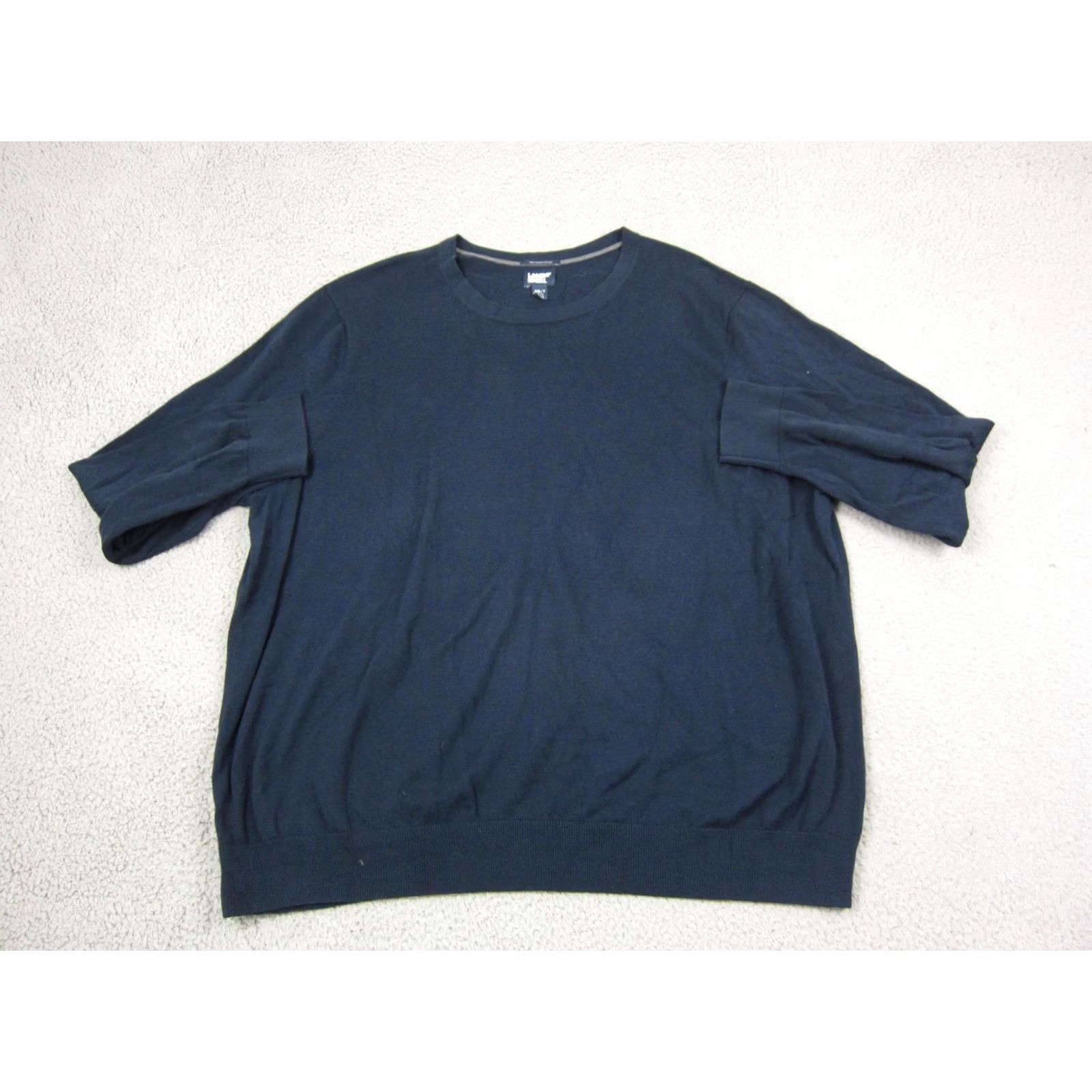 Lands' End Lands' End Sweater Mens 4XLT Blue Pullover Knit Crew Neck Cotton 90s 80s Vintage Big & Tall Mens Size US XXL / EU 58 / 5 - 3 Thumbnail