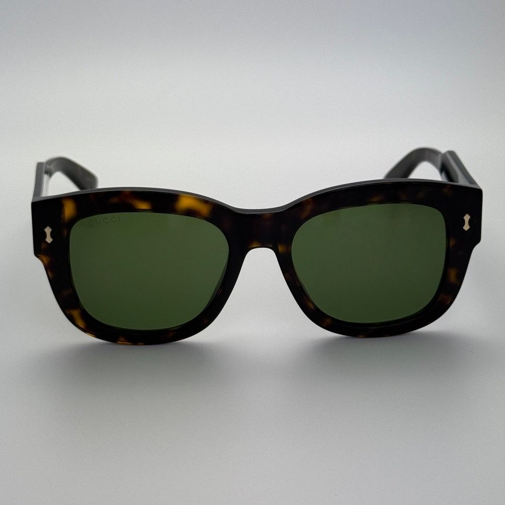 Gucci NEW Gucci Sunglasses GG1110S 002 Dark Havana / Green Unisex Size ONE SIZE - 4 Thumbnail