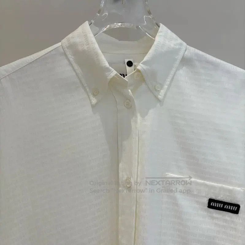 Miu Miu Miu Miu Cotton Printed Long Sleeve Shirt . Size S / US 4 / IT 40 - 3 Thumbnail