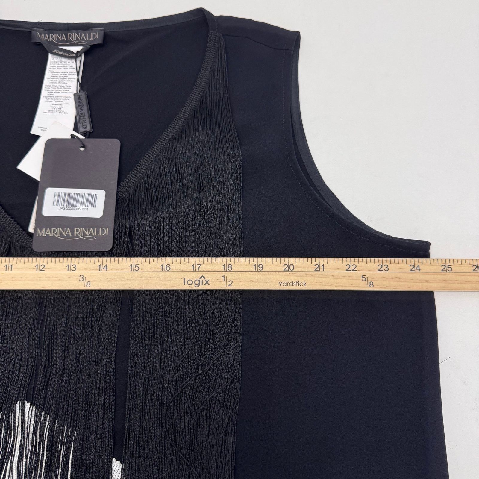 Marina Rinaldi Marina Rinaldi Basilare Fringe Black White Top sz US 18 Size XXL / US 16-18 / IT 52-54 - 6 Thumbnail