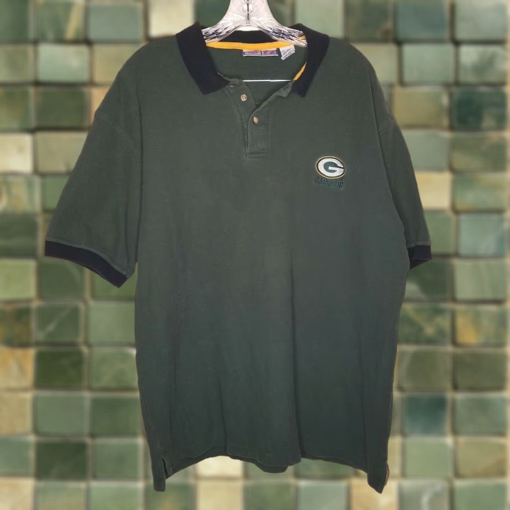 Vintage Game Day Green Bay Packers Polo Mens XLT Green Size US XL / EU 56 / 4 - 1 Thumbnail