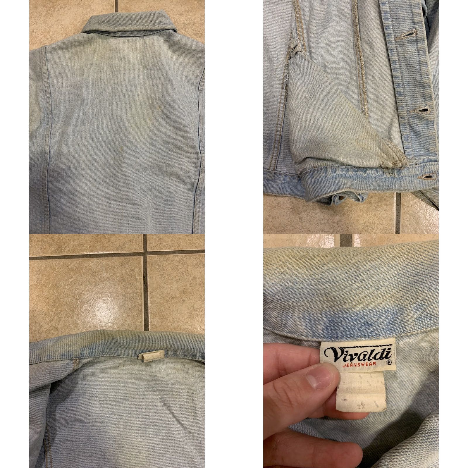 Denime VINTAGE Women's Plus 1X Vivaldi Denim Blue Jean Trucker Jacket Shirt Womens Plus 1X Blue Denim Jacket Size 40" / US 18 - 8 Thumbnail