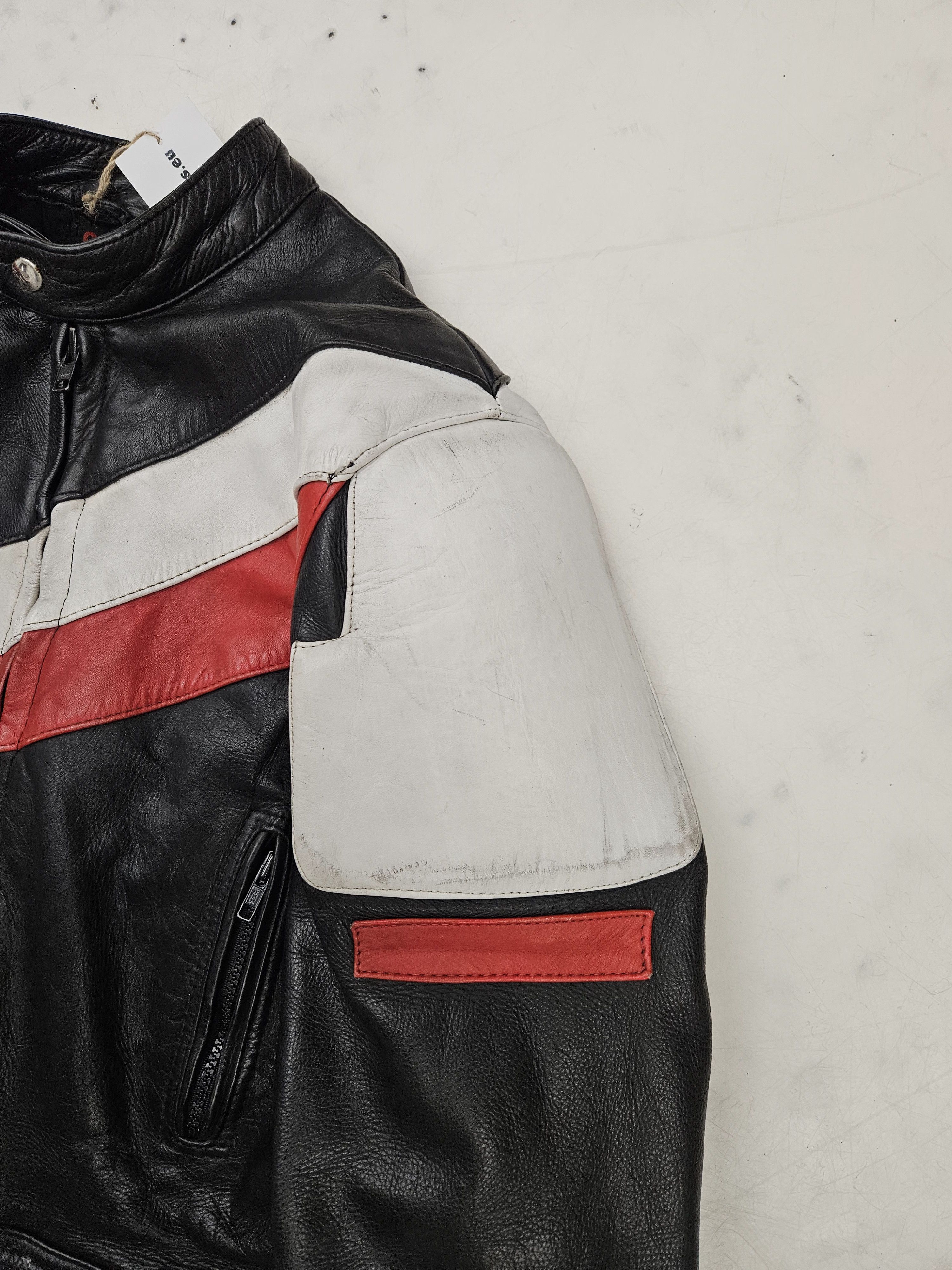 Genuine Leather × Vintage Vintage distressed biker racing leather jacket Size US S / EU 44-46 / 1 - 4 Thumbnail