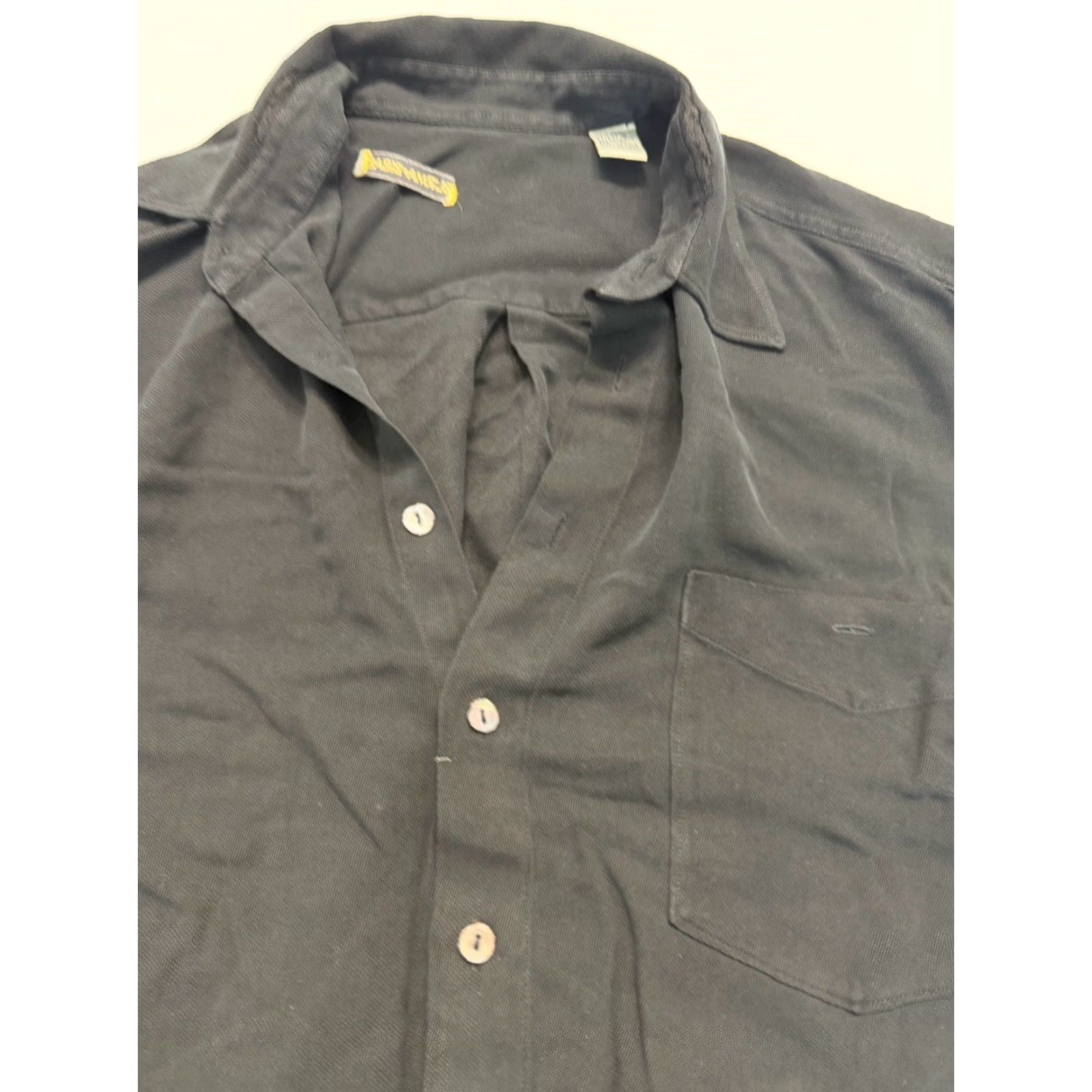Vintage Burma bibas Men Button Down Silk shirt M Black Button-Up Collared Long Sleeve Solid Regulated Size M Mens Size US M / EU 48-50 / 2 - 4 Thumbnail
