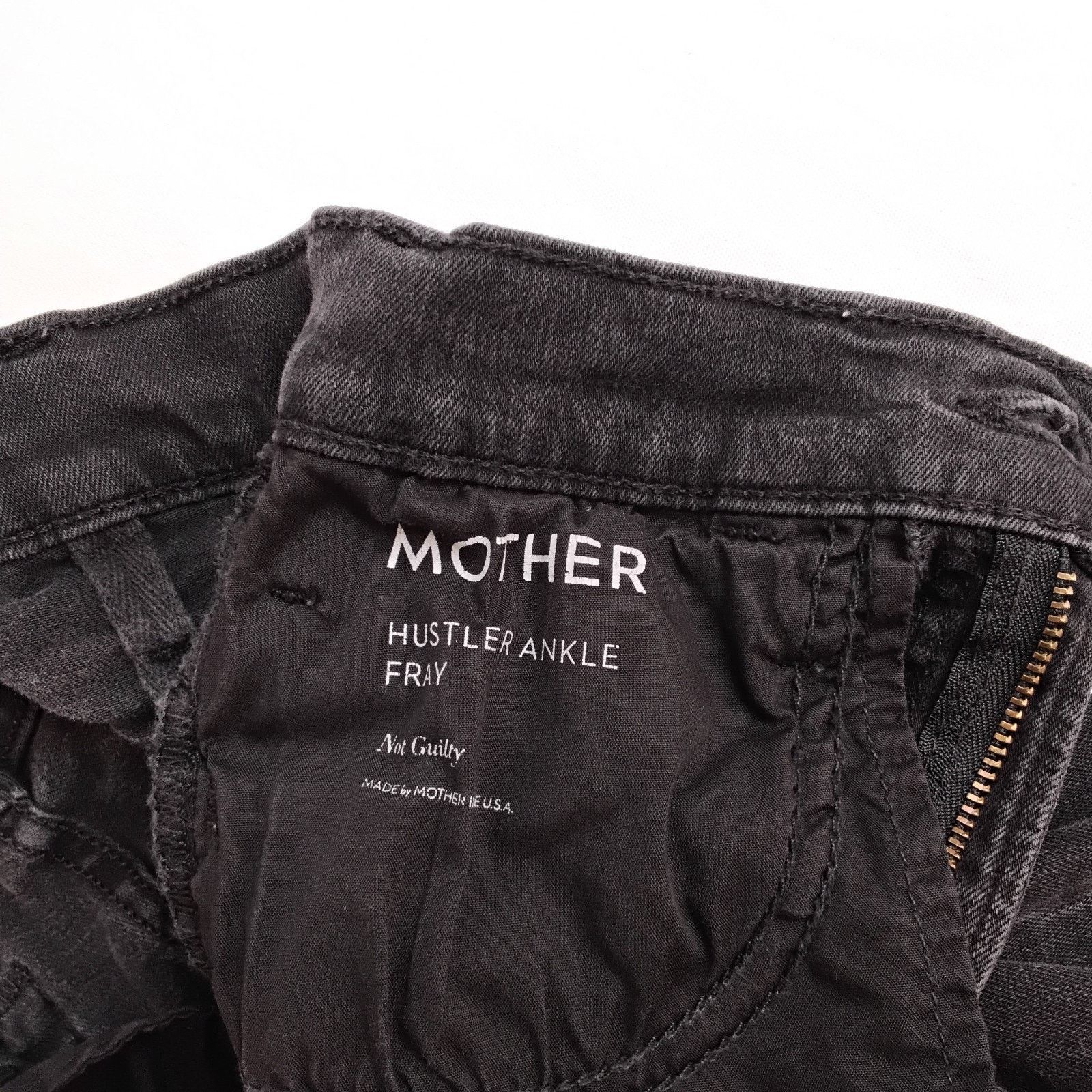 MOTHER Mother The Hustler Ankle Fray Jeans Women's 25x25 Black Wash Size 25" / US 0 / IT 36 - 11 Thumbnail